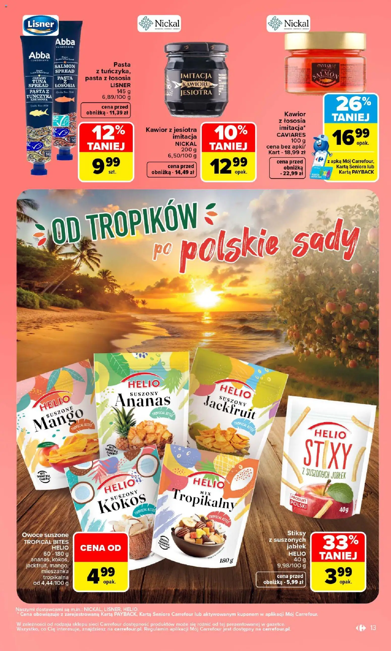 Carrefour gazetka od 28.09.2026 | Strona: 13 | Produkty: Karta, Pasta z łososia, Kawior, Owoce