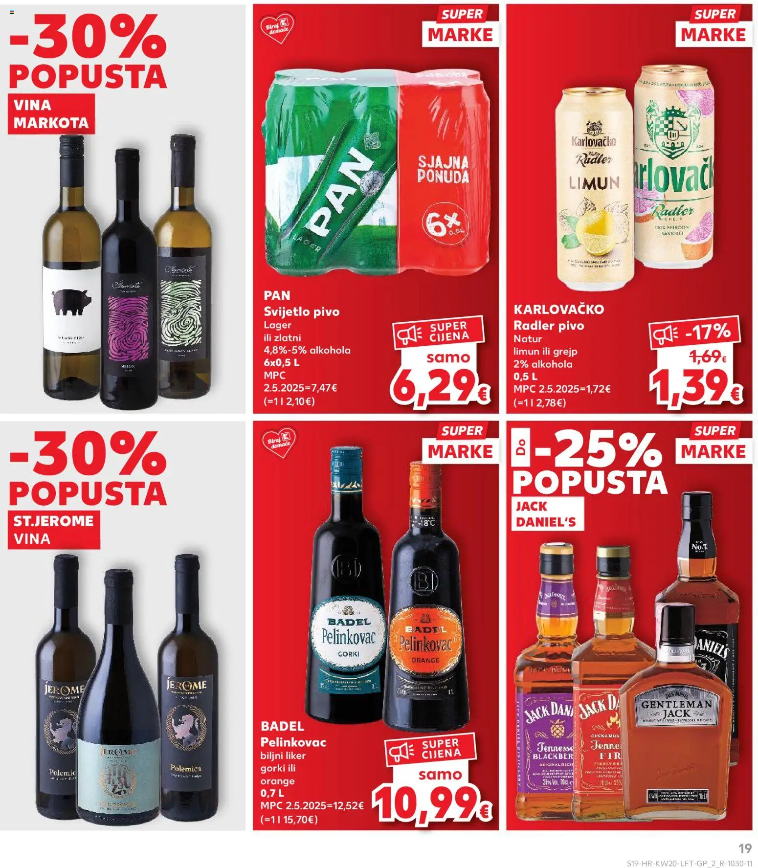 Kaufland katalog | vrijedi od 13.05.2026 | Stranica: 19 | Proizvodi: Karlovačko, Grejp, Liker, Pan