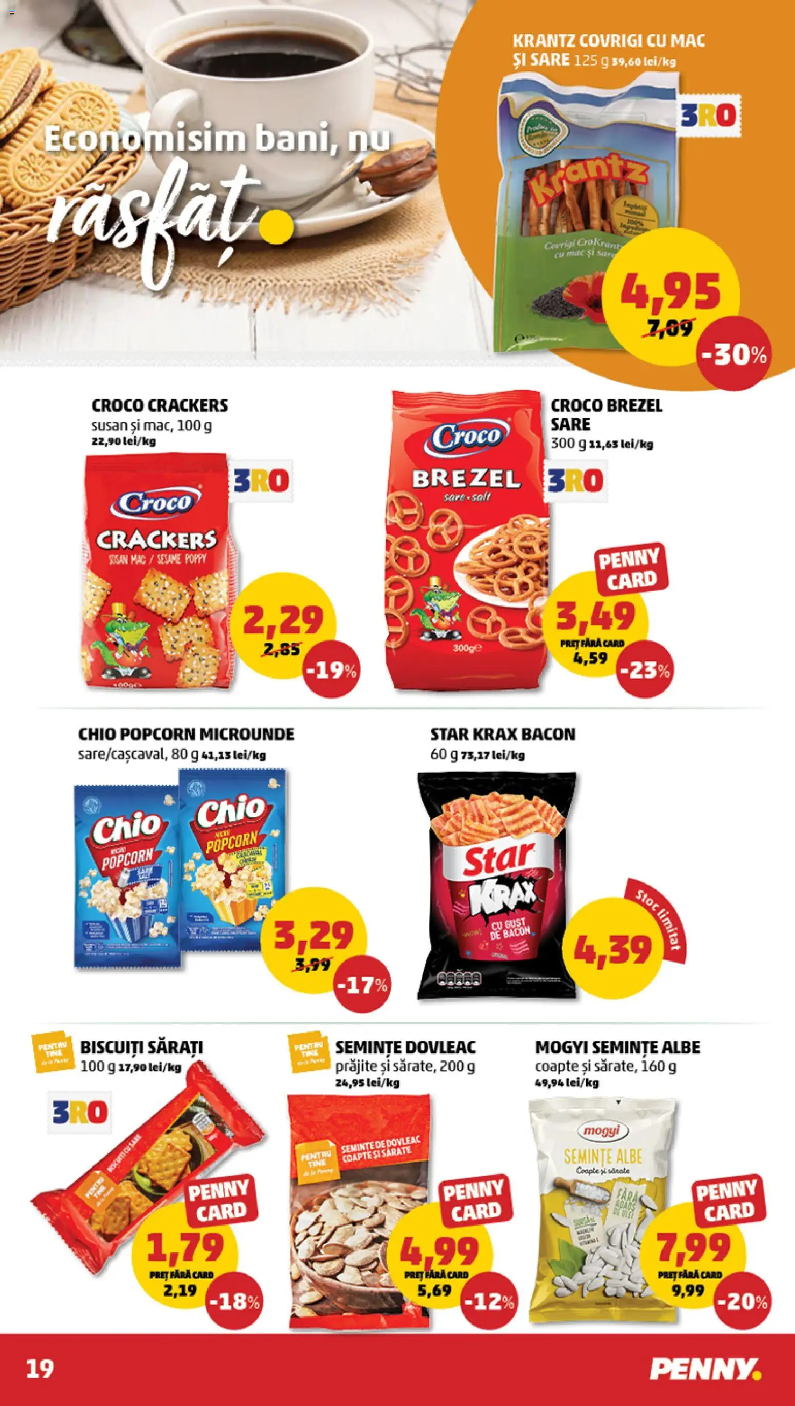 Noul catalog PENNY – valabil de la 05.08.2026 | Pagină: 19 | Produse: Dovleac, Bacon, Semințe, Biscuiți
