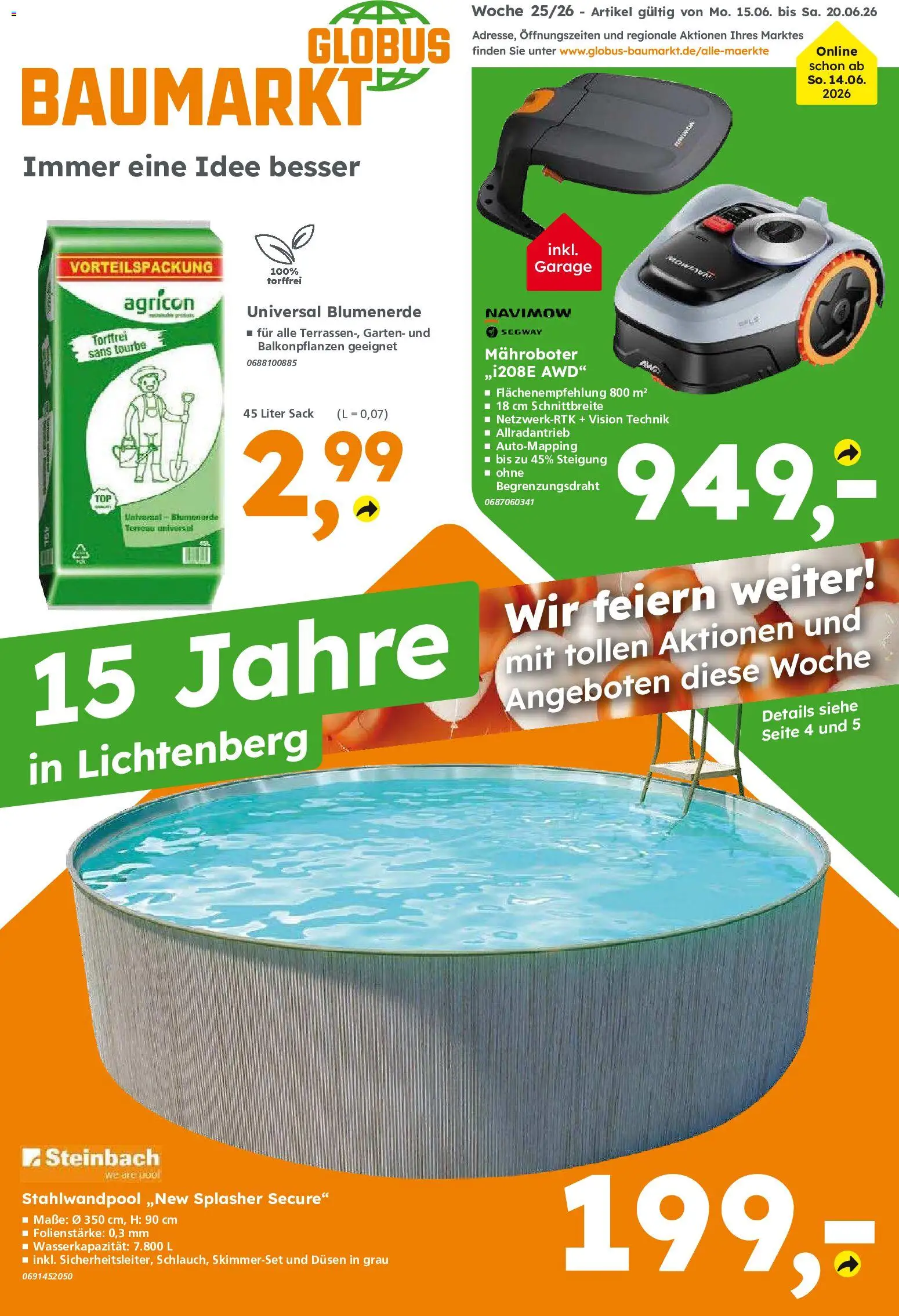Globus Baumarkt Prospekt – gültig ab 15.06.2026 | Seite: 1