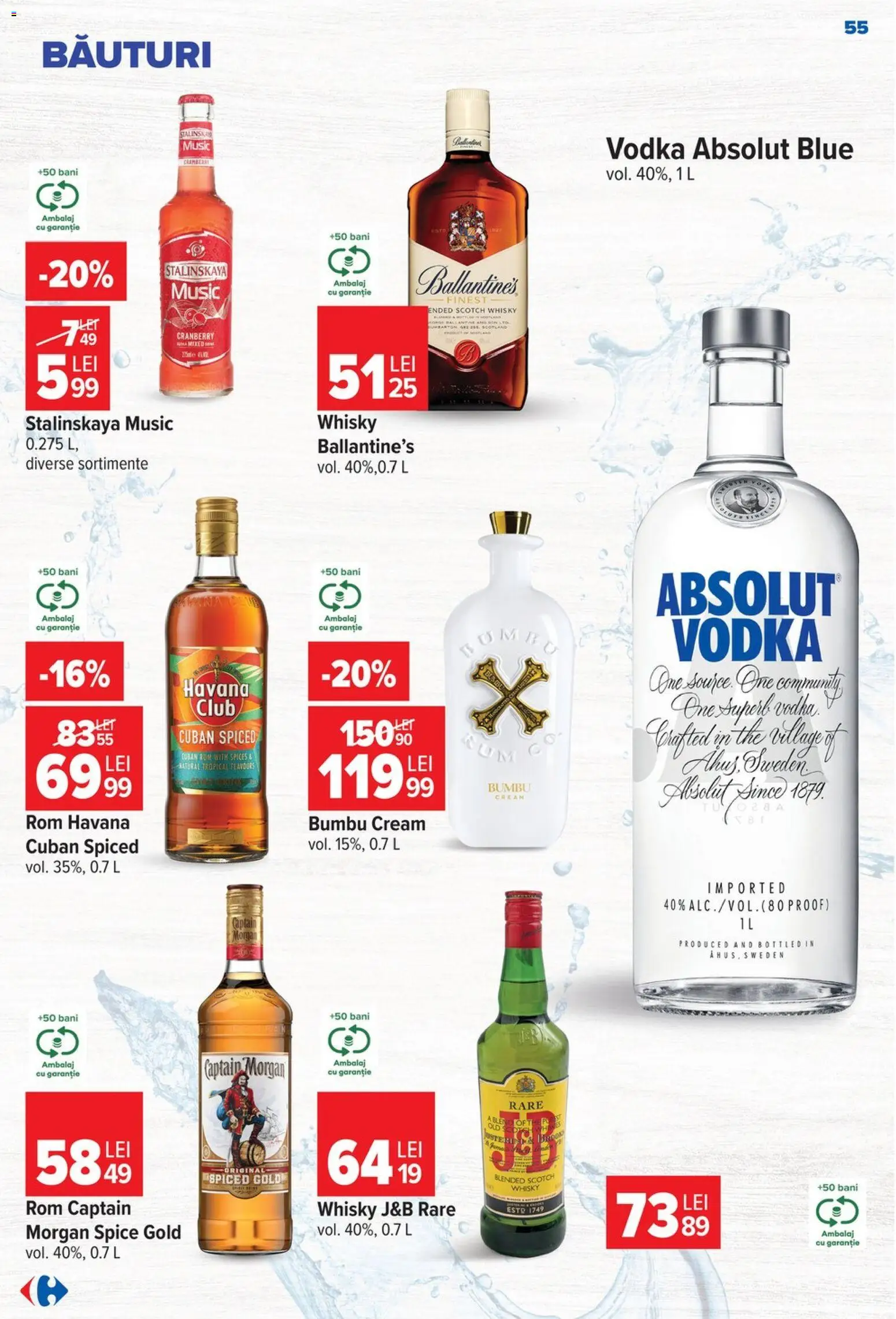 Noul catalog Carrefour – valabil de la 17.06.2026 | Pagină: 54 | Produse: Klementiinit, Rom, Vodka
