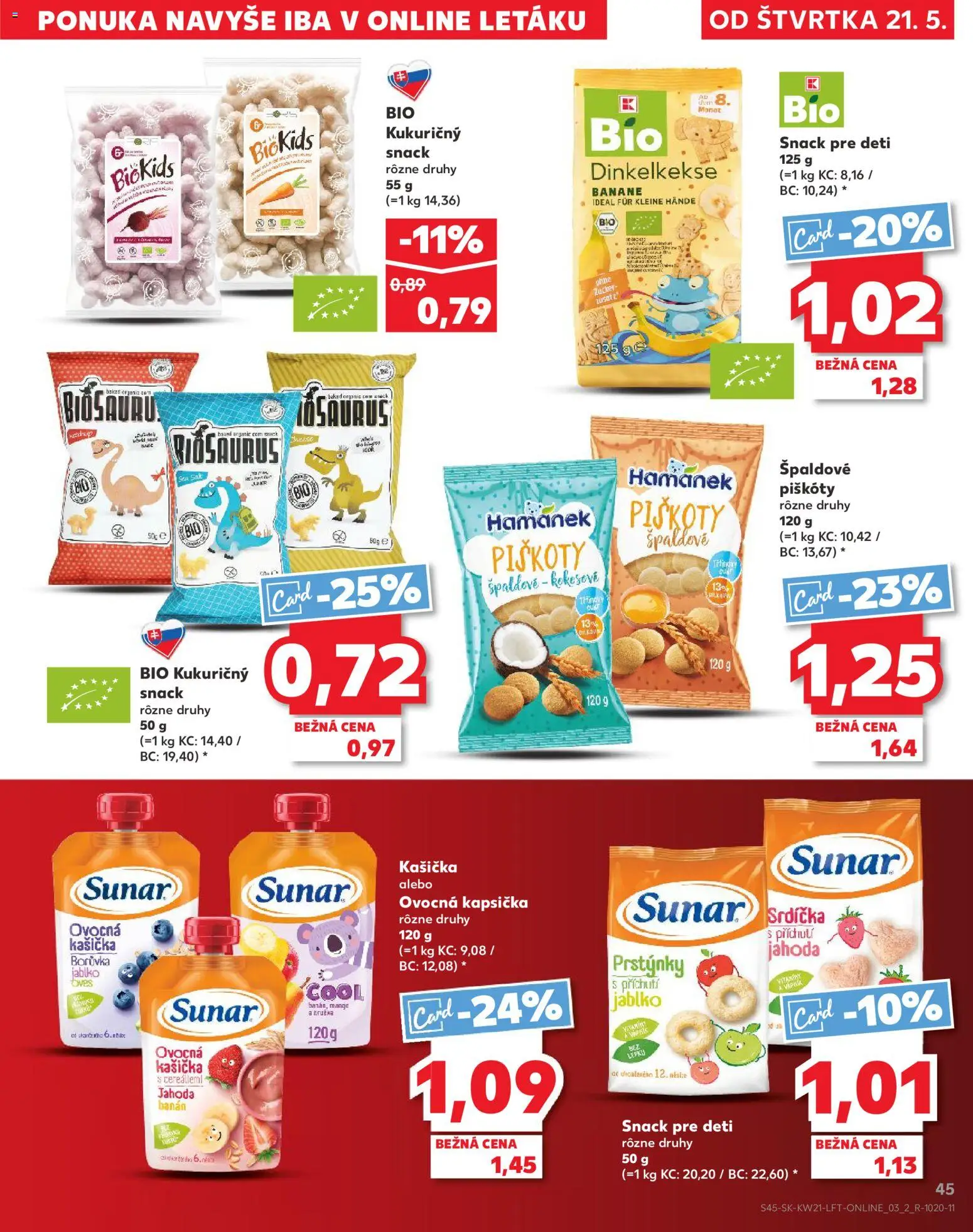 Kaufland SK akciós ujság - amely érvényes a következő dátumtól: 21.05.2026 | Oldal: 45 | Termékek: Banán