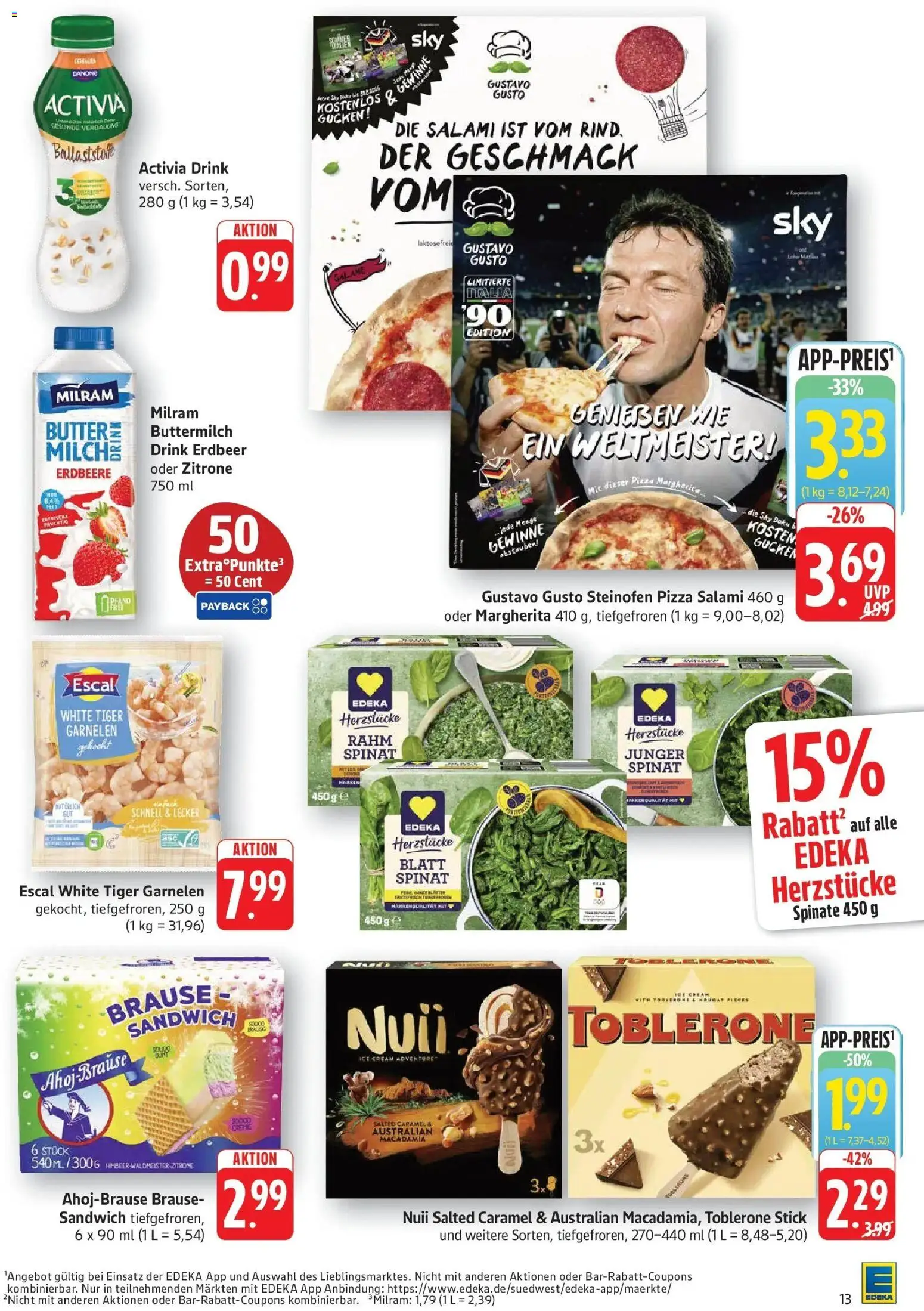 Edeka prospekt Pirmasens – gültig ab 26.05.2026 | Seite: 13 | Produkte: Buttermilch, Garnelen, Milram, Tiger garnelen