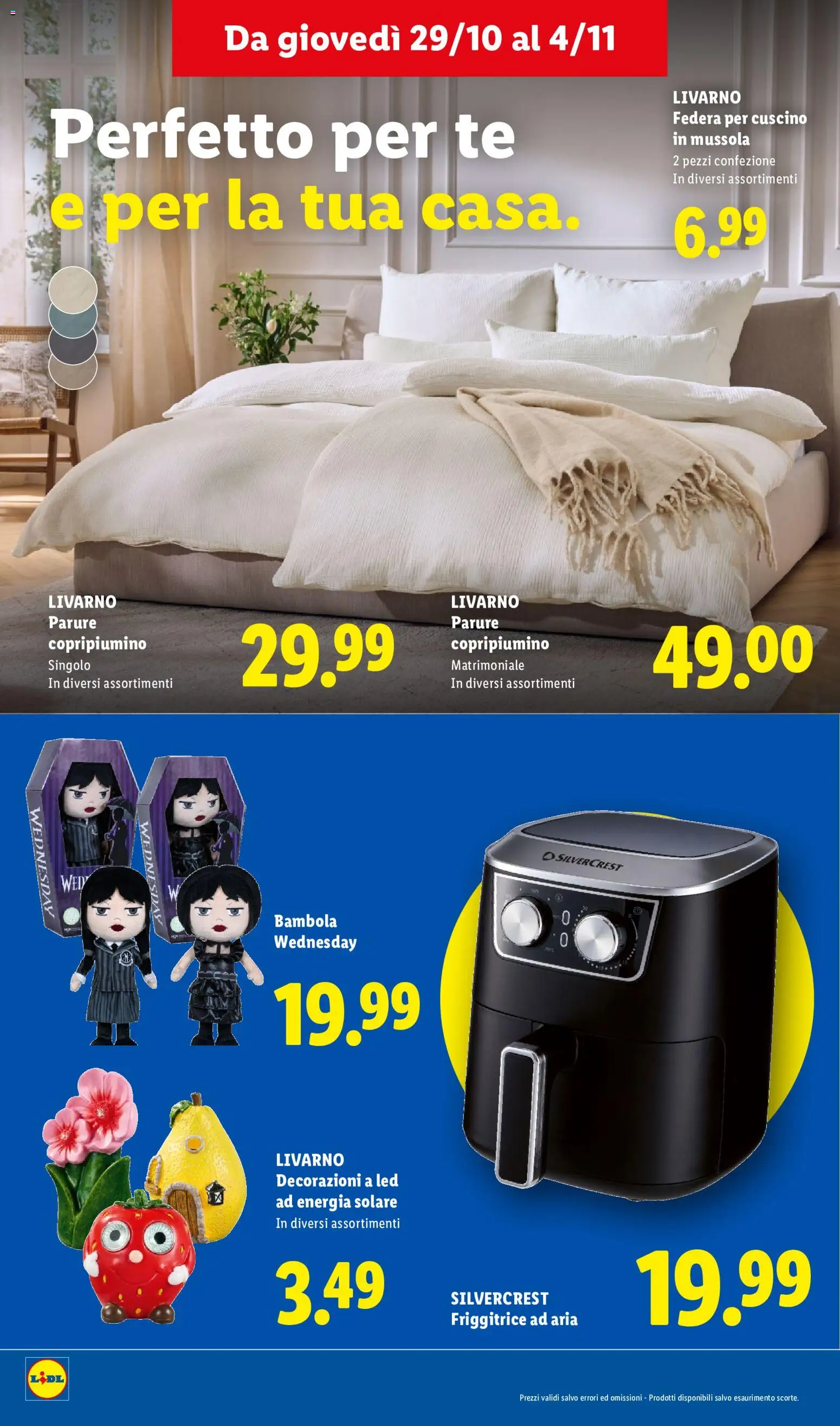 Volantino Lidl del 29/10/2026 | Pagina: 6 | Prodotti: Copripiumino, Tè, Friggitrice, Cuscino