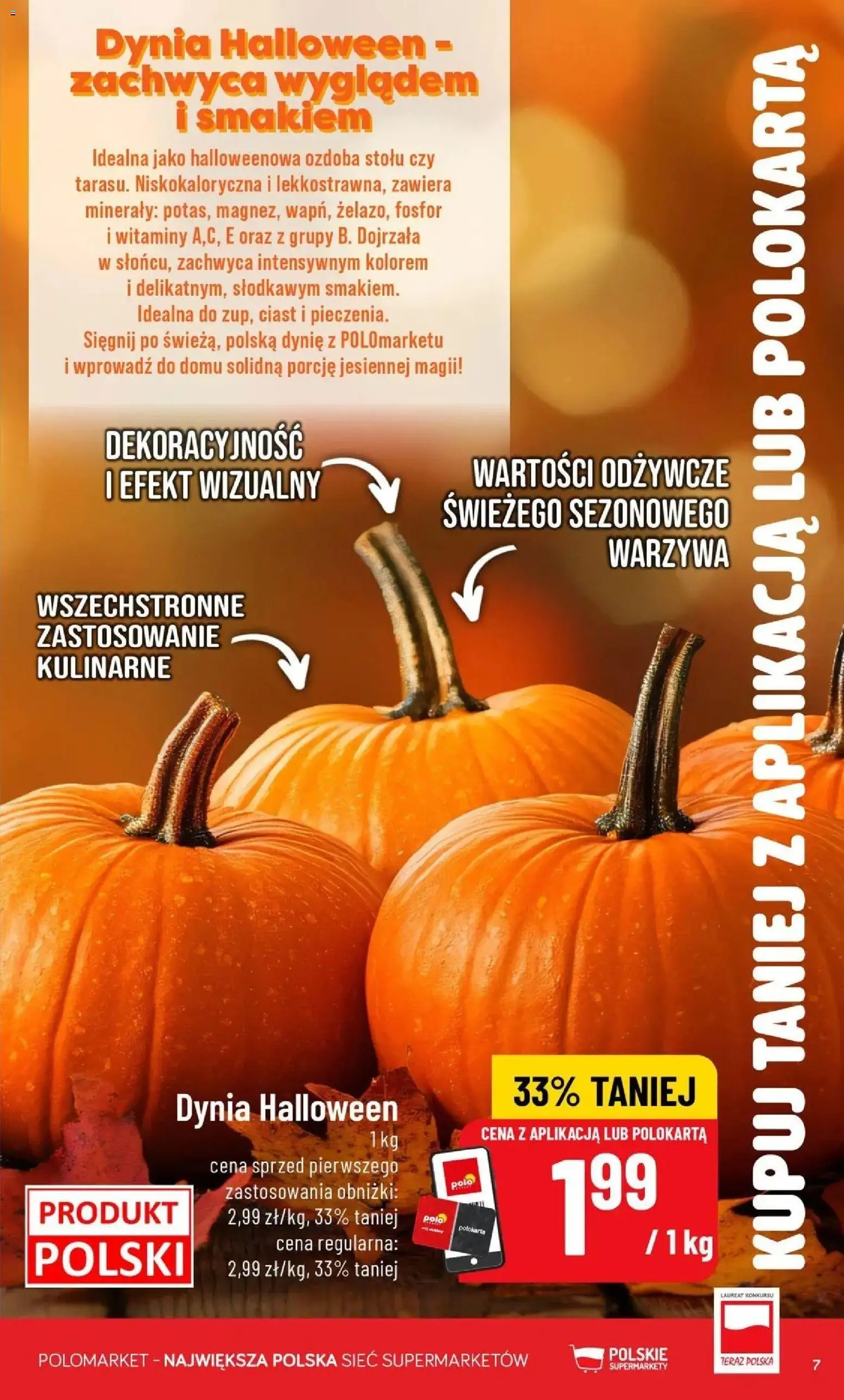 Nowa POLOmarket gazetka od jutra 21.10.2026 | Strona: 7 | Produkty: Dynia, Warzywa