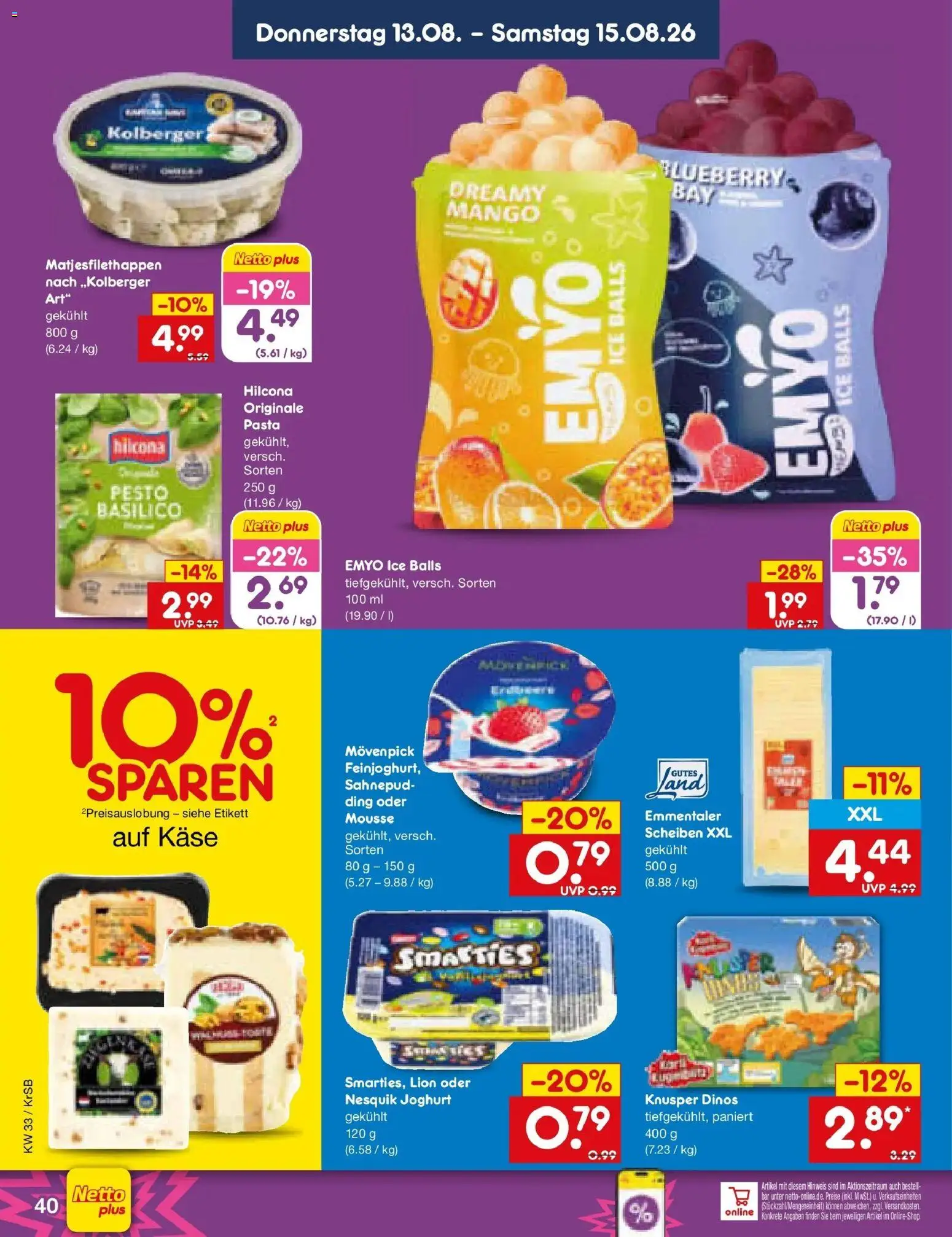 Netto Marken-Discount Prospekt Jüchen (ab 10.08.2026) » Angebote | Seite: 56 | Produkte: Joghurt, Smarties, Mango, Pasta