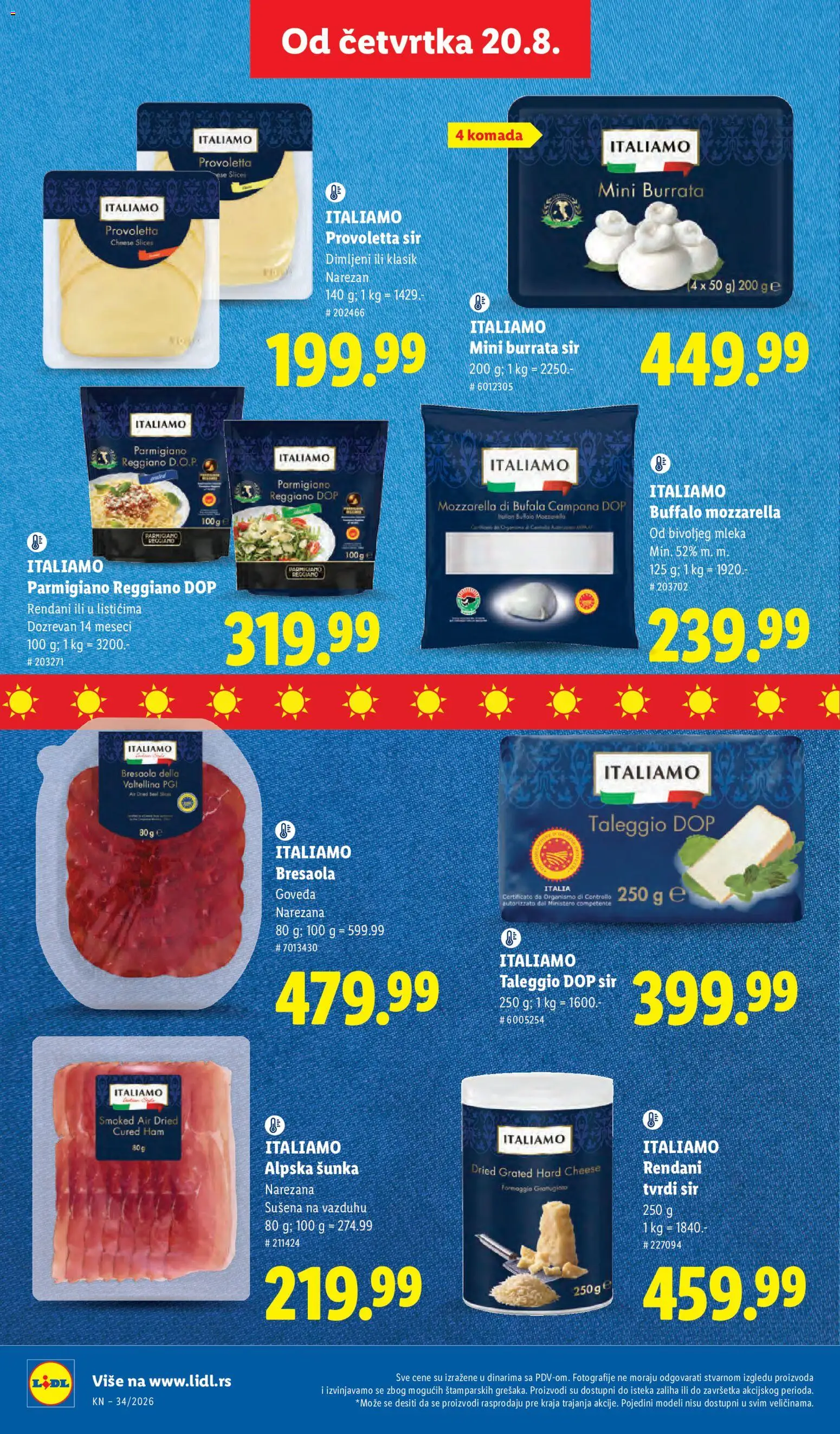 Lidl katalog - važi od 20.08.2026 | Strana: 54 | Proizvode: Burrata, Sir, Mozzarella, Tvrdi sir