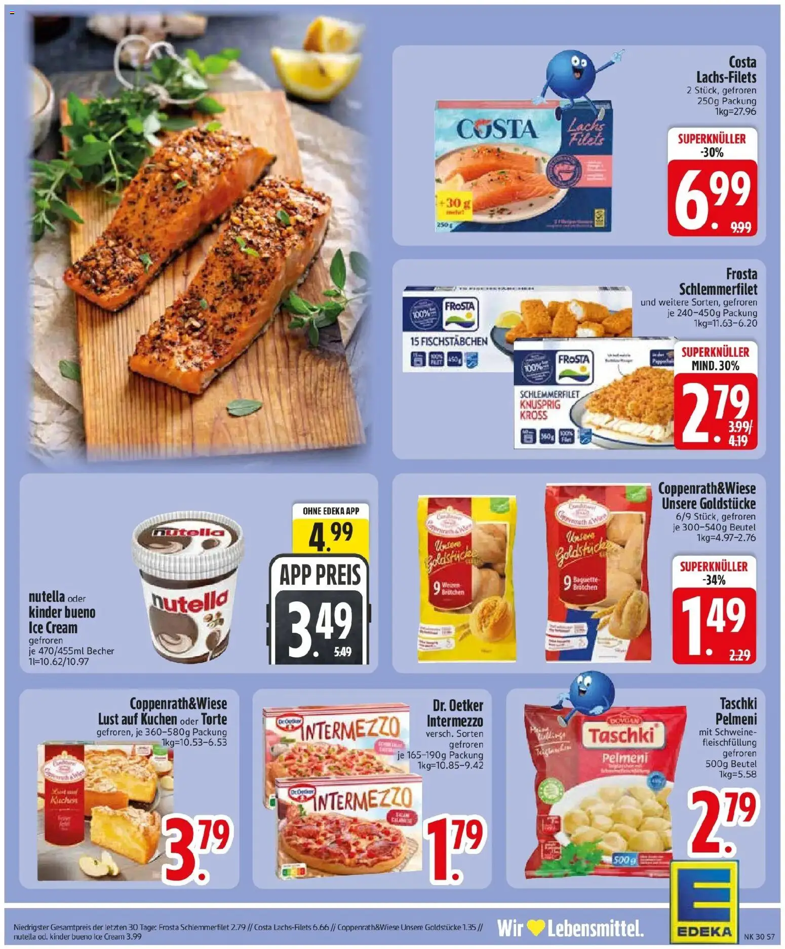 Edeka prospekt Pfeffenhausen – gültig ab 20.07.2026 | Seite: 9 | Produkte: Frosta, Lachs, Fischstabchen, Kuchen