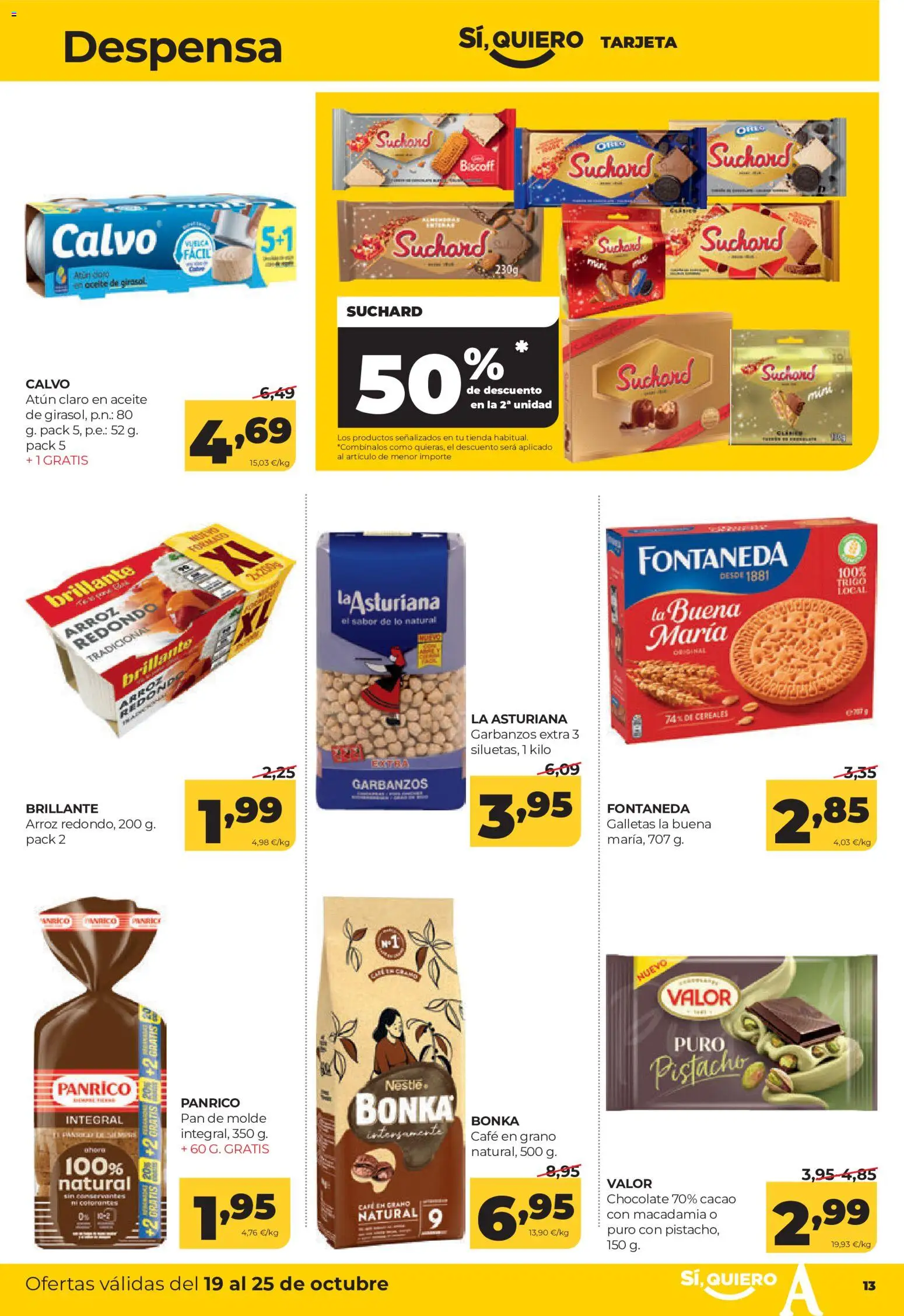 Alimerka folleto Castilla y León │ válido desde el 19/10/2026 | Página: 13 | Productos: Pan, Chocolate, Galletas, Atún claro