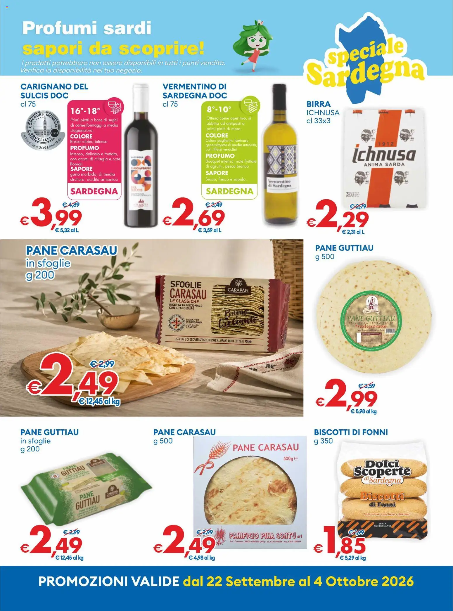 Volantino MD Discount del 22/09/2026 | Pagina: 10 | Prodotti: Pane, Biscotti, Dolci, Profumo