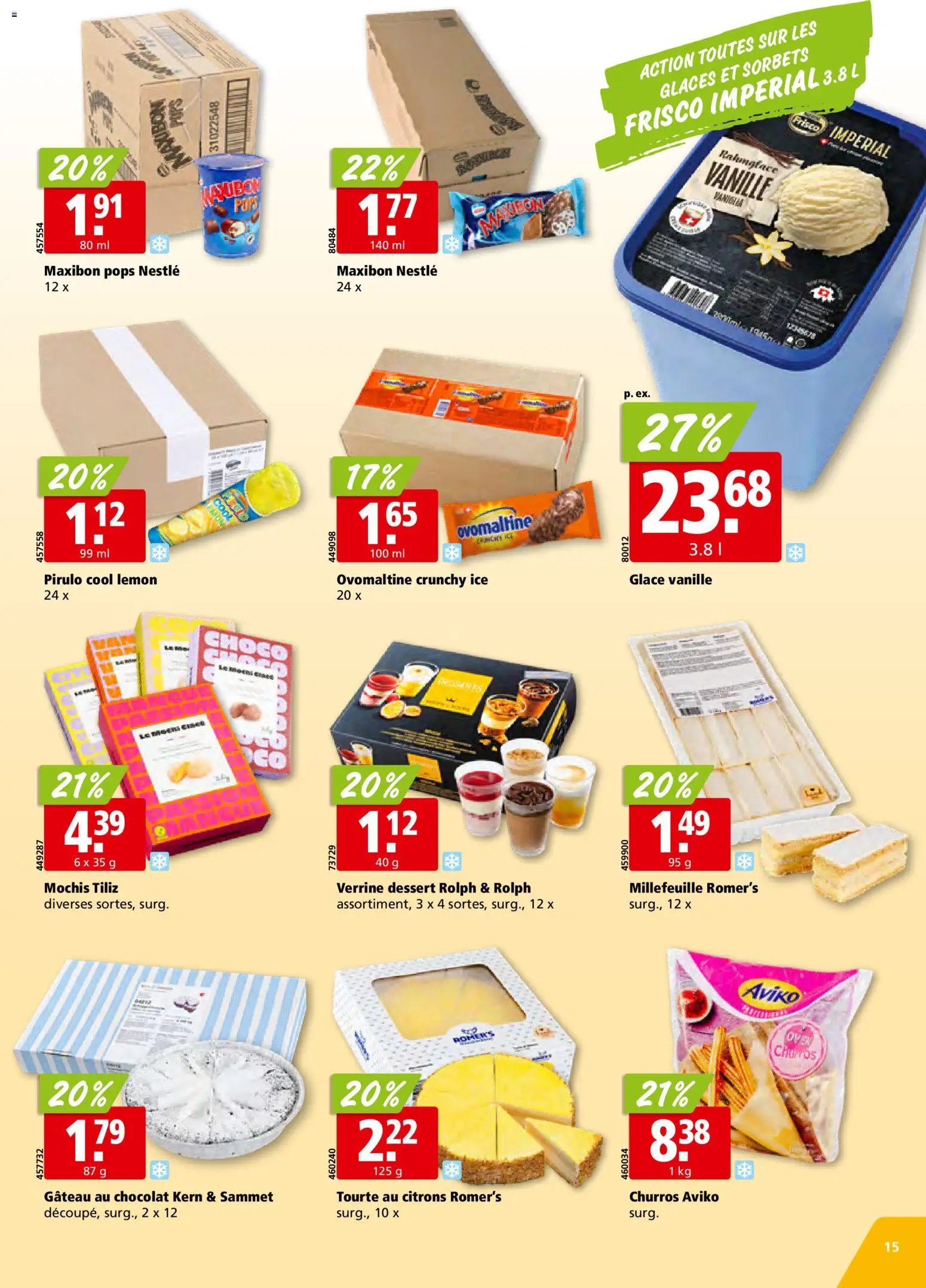 Aligro aktionen Chavannes, Matran, Genève, Sion – gültig ab 22.06.2026 | Seite: 15 | Produkte: Glace