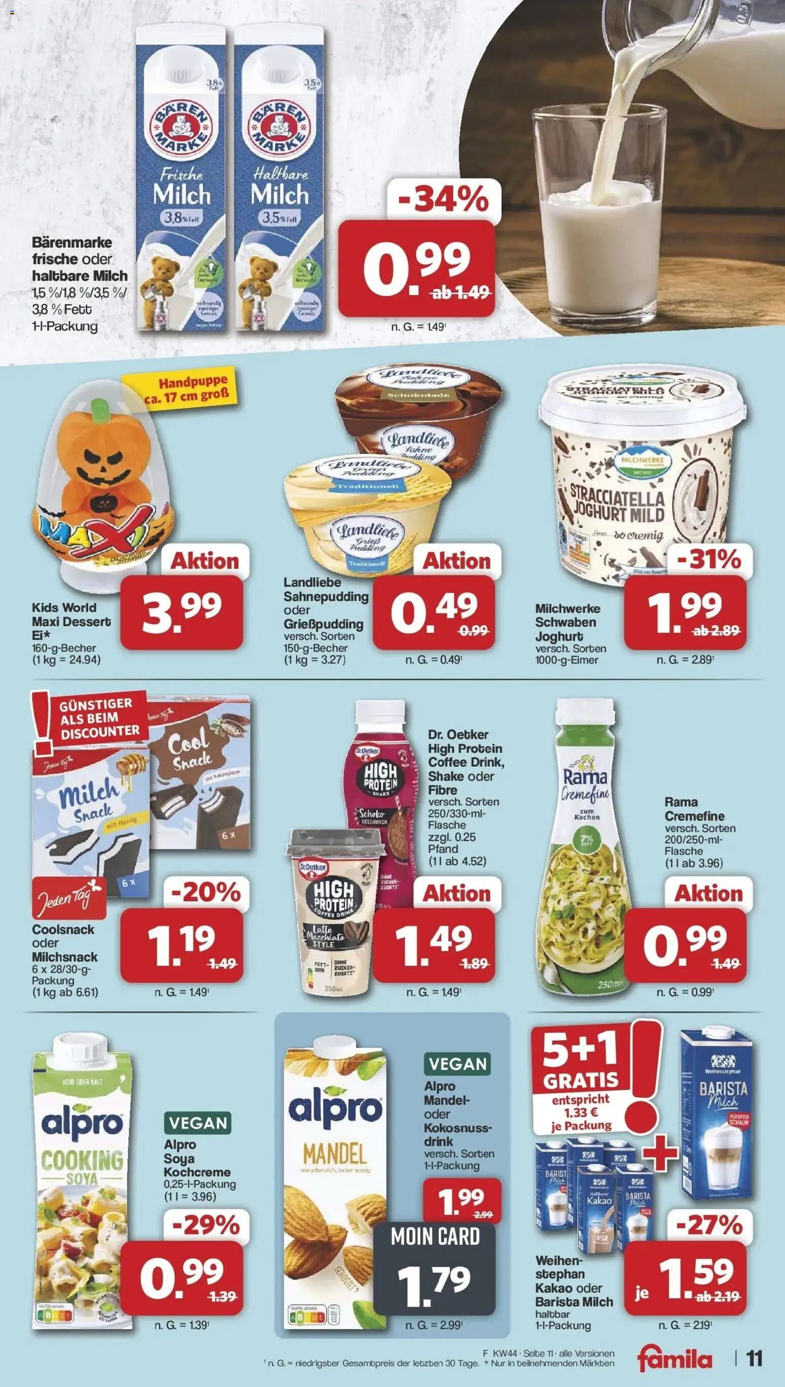 Famila Nordwest - Famila: Wochenangebote – gültig ab 26.10.2026 | Seite: 11 | Produkte: Grieß, Milch, Joghurt, Pudding