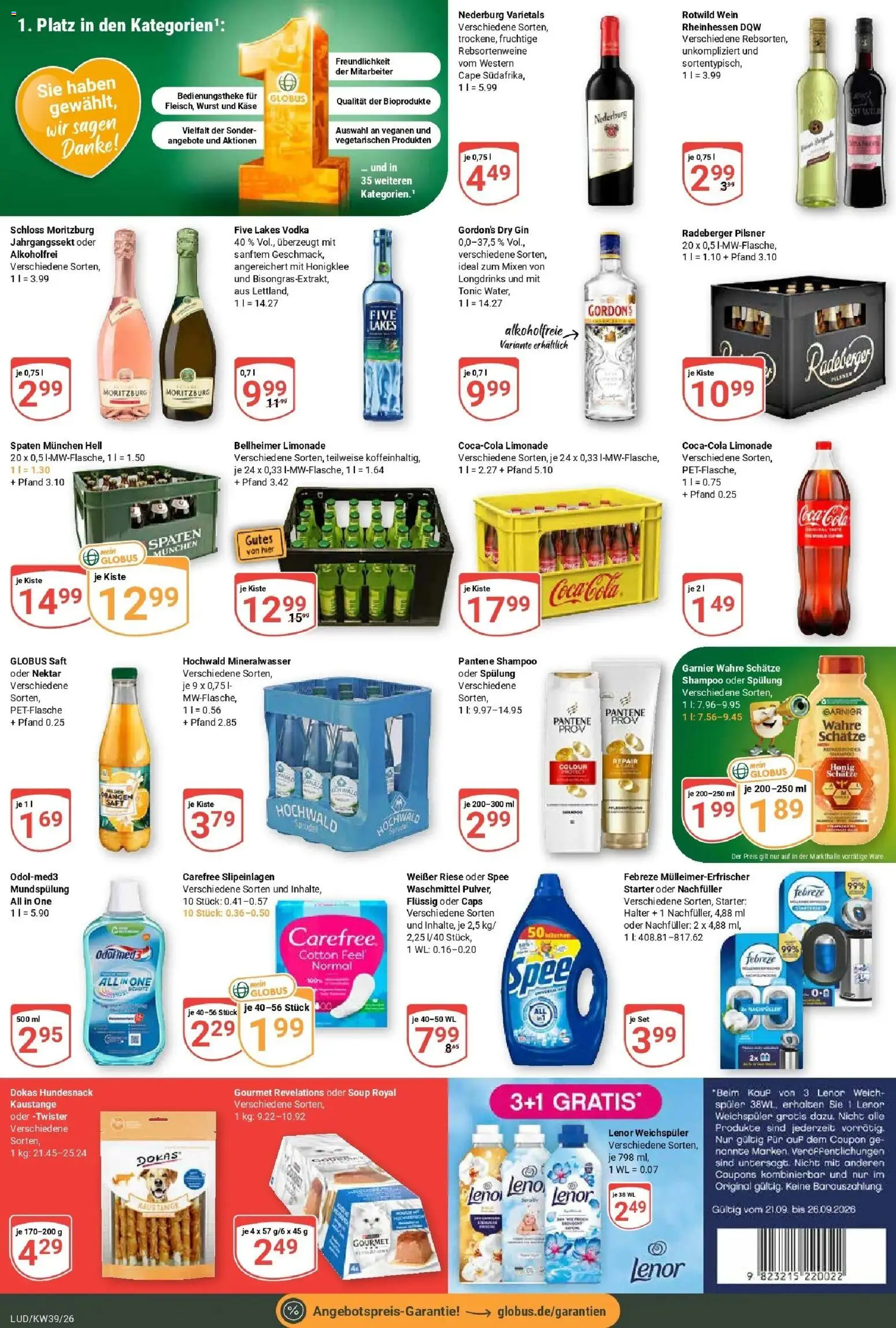 Globus Prospekt Ludwigshafen-Oggersheim (ab 21.09.2026) » Angebote online | Seite: 5 | Produkte: Limonade, Shampoo, Spülung, Gin