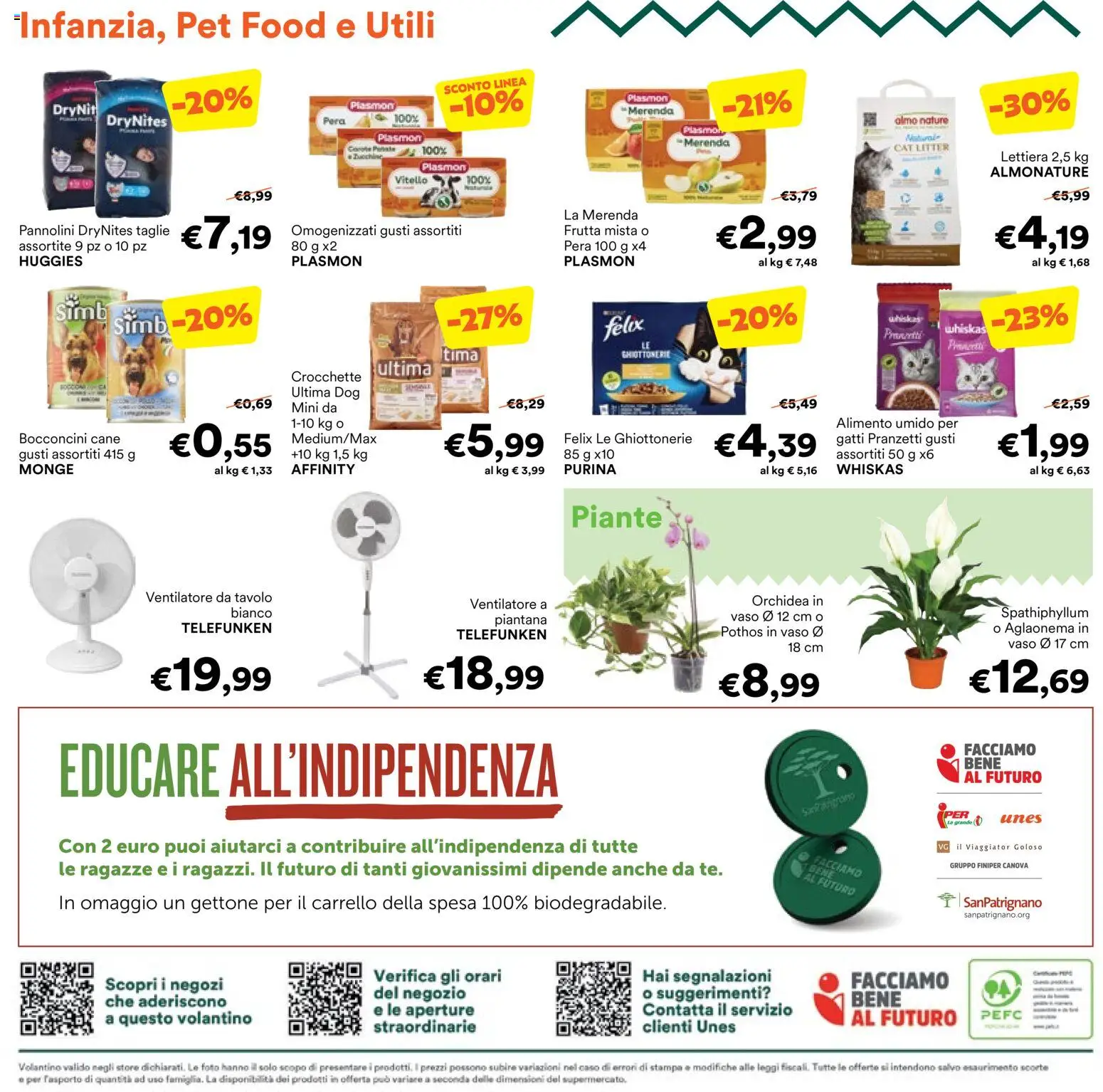 Volantino Unes del 29/07/2026 | Pagina: 12 | Prodotti: Ventilatore, Pannolini, Vitello, Vaso