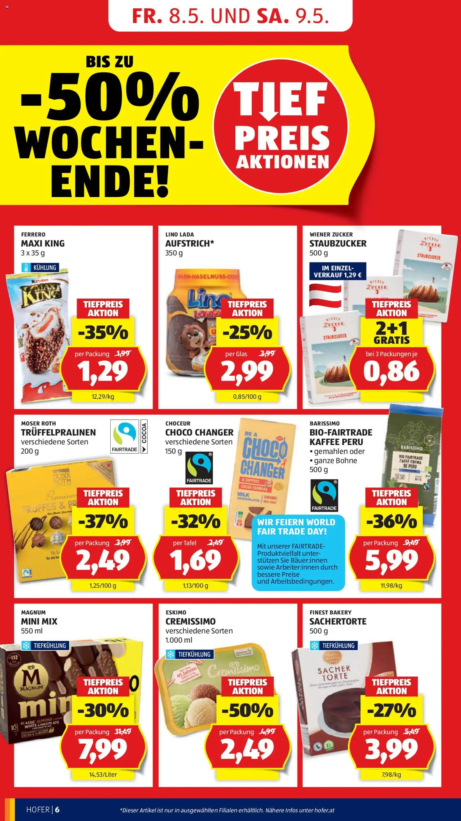 Hofer Flugblatt gültig ab 06.05.2026 | Seite: 8 | Produkte: Zucker, Kaffee
