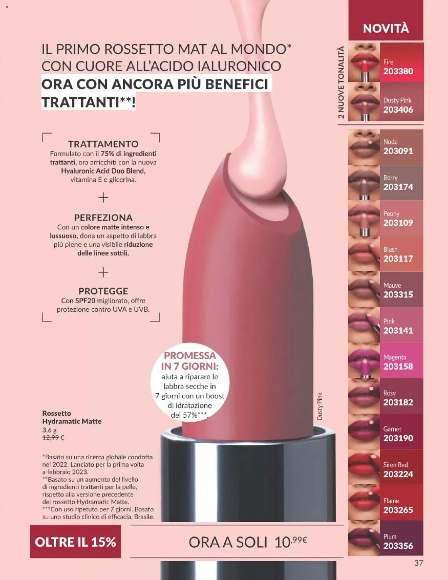 Volantino Avon del 01/09/2026 | Pagina: 37 | Prodotti: Rossetto, Uva, Ingredienti, Blush