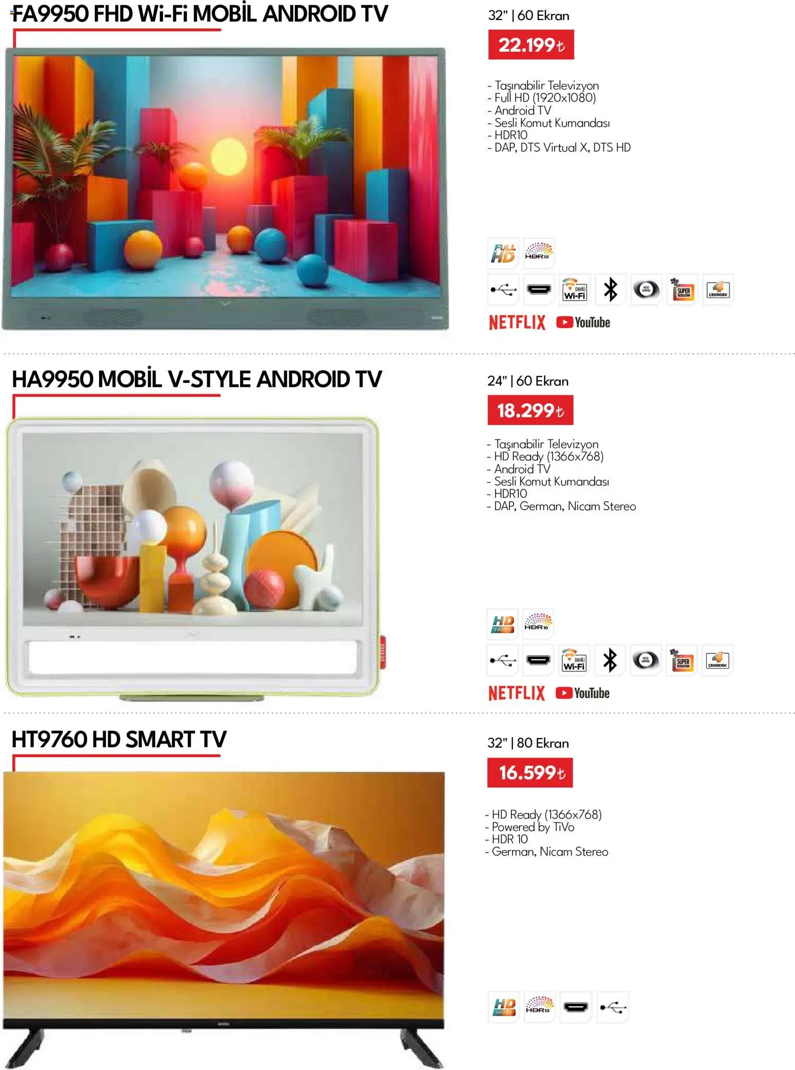 Vestel - Tüketici Elektroniği - 02 Eylül 2026 tarihinden itibaren geçerlidir | Sayfa: 20 | Ürünler: TV, Televizyon