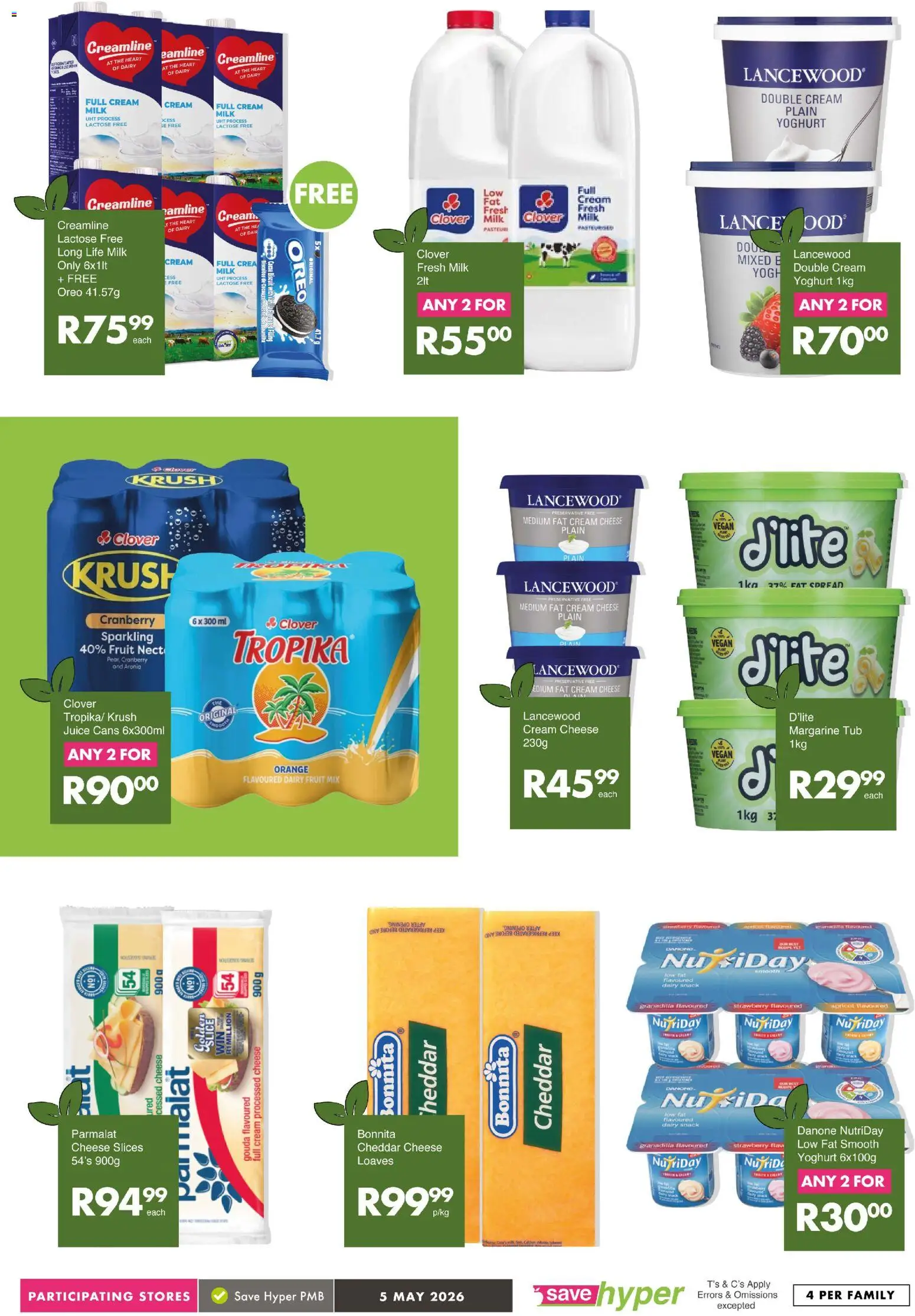 New Save catalogue – valid from 05.05.2026 | Page: 9 | Products: Yoghurt, Margarine, Cream, Fruit