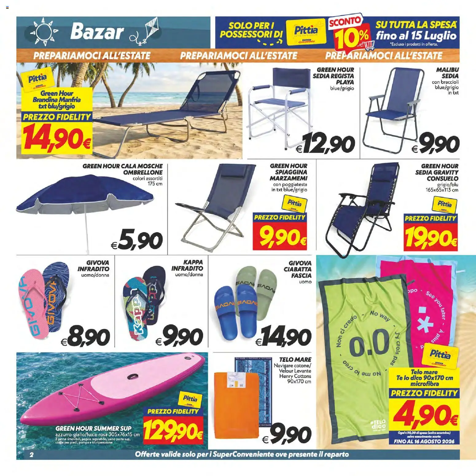 Volantino SuperConveniente del 25/06/2026 | Pagina: 43 | Prodotti: Tè, Ombrellone, Braccioli, Infradito