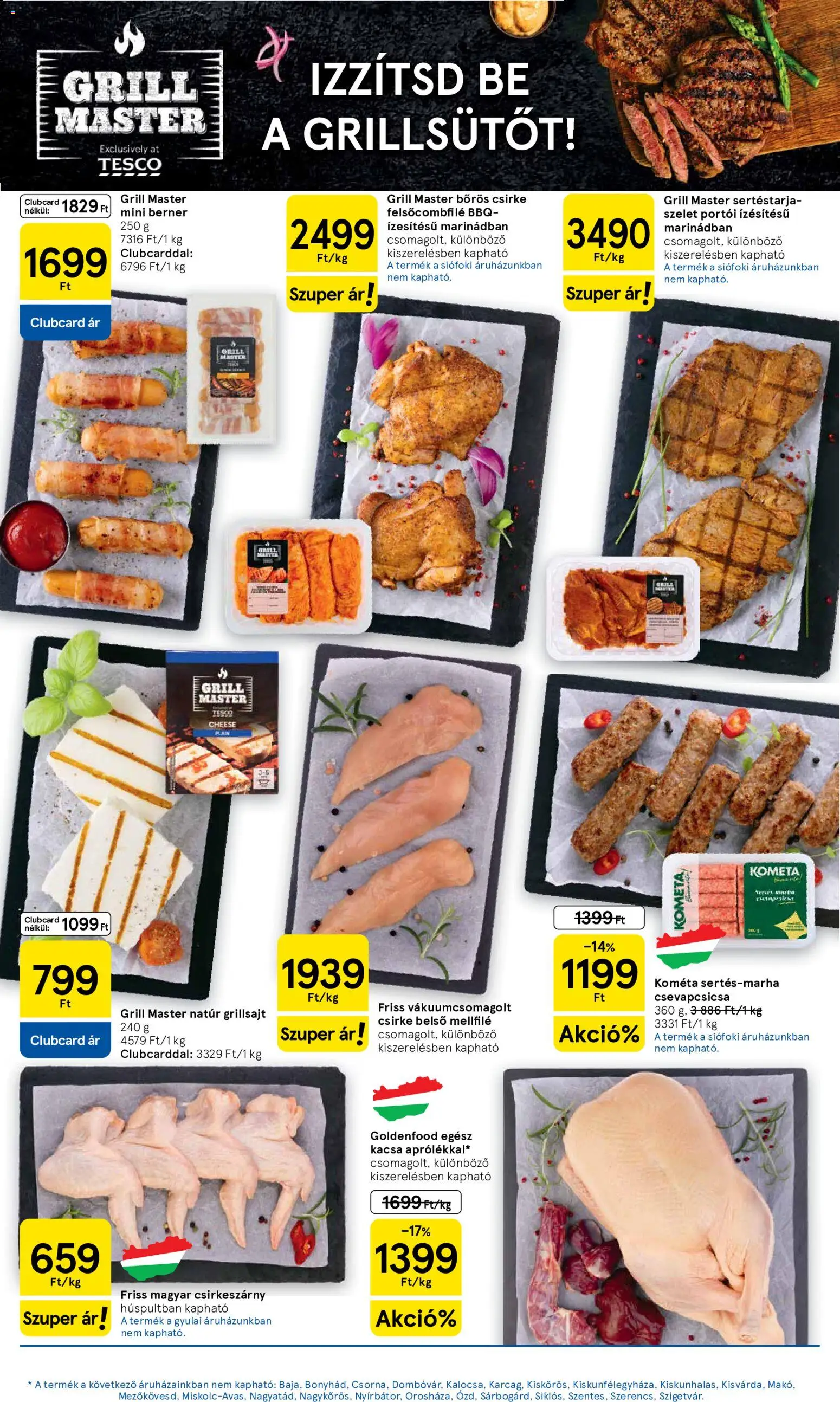 Tesco akciós ujság - amely érvényes a következő dátumtól: 21.05.2026 | Oldal: 3 | Termékek: Egész kacsa, Grill, Grillsajt, Kacsa