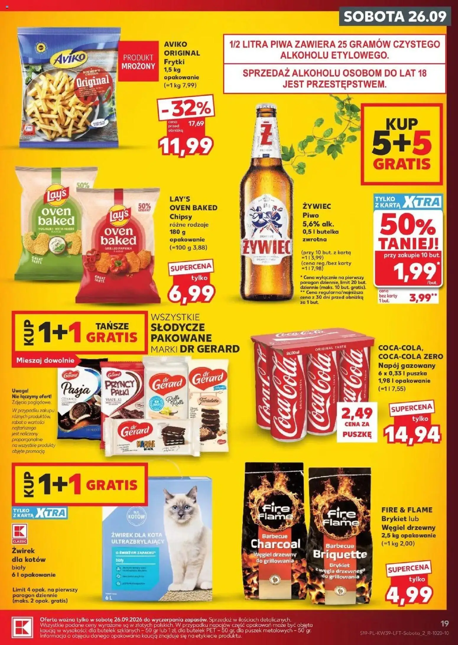 Kaufland gazetka od 24.09.2026 | Strona: 19 | Produkty: Karta, Żwirek dla kota, Węgiel drzewny, Żwirek dla kotów