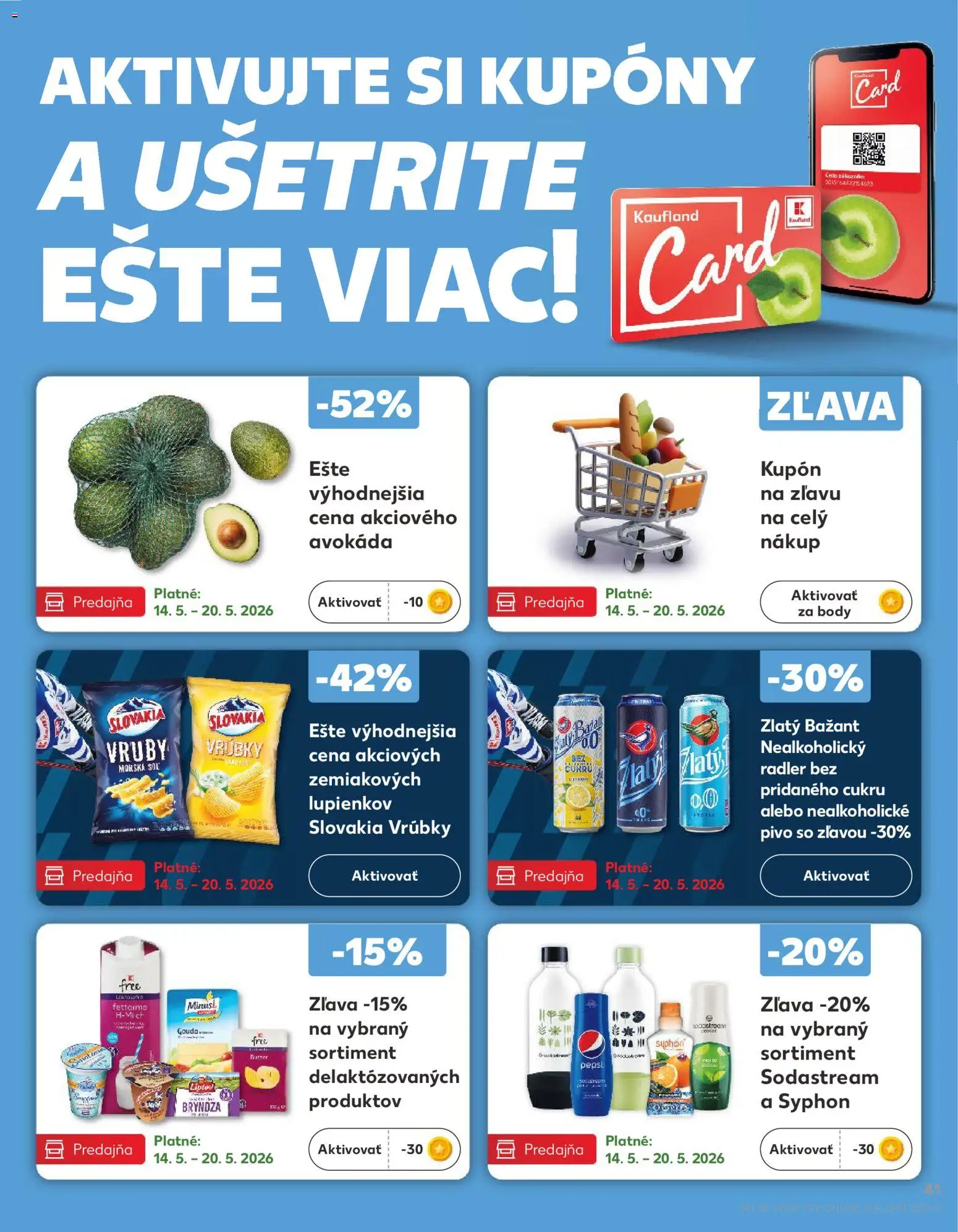 Nové Kaufland akcie – leták je platný od 14.05.2026 | Strana: 41 | Produkty: Gouda, Sodastream, Avokádo, Pepsi