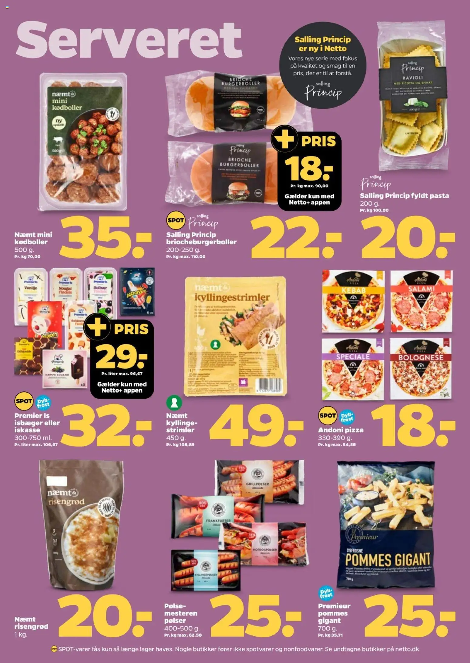 Netto tilbudsavis – gyldig fra 24/10/2026 | Side: 18 | Produkter: Pølser, Salami, Kebab, Brioche