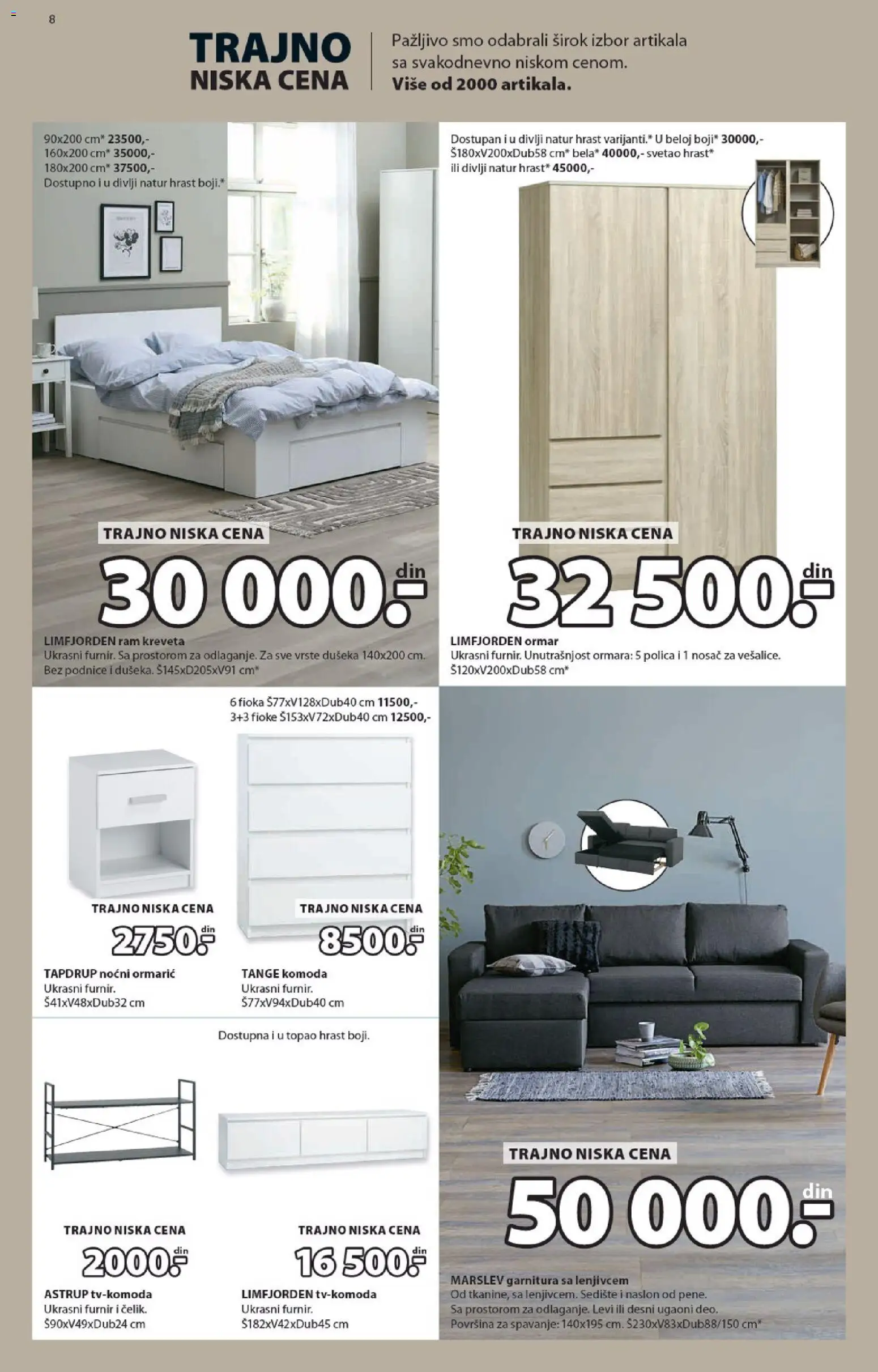 Jysk katalog - važi od 14.10.2026 | Strana: 8 | Proizvode: Komoda, Sofa, Polica, Ormar