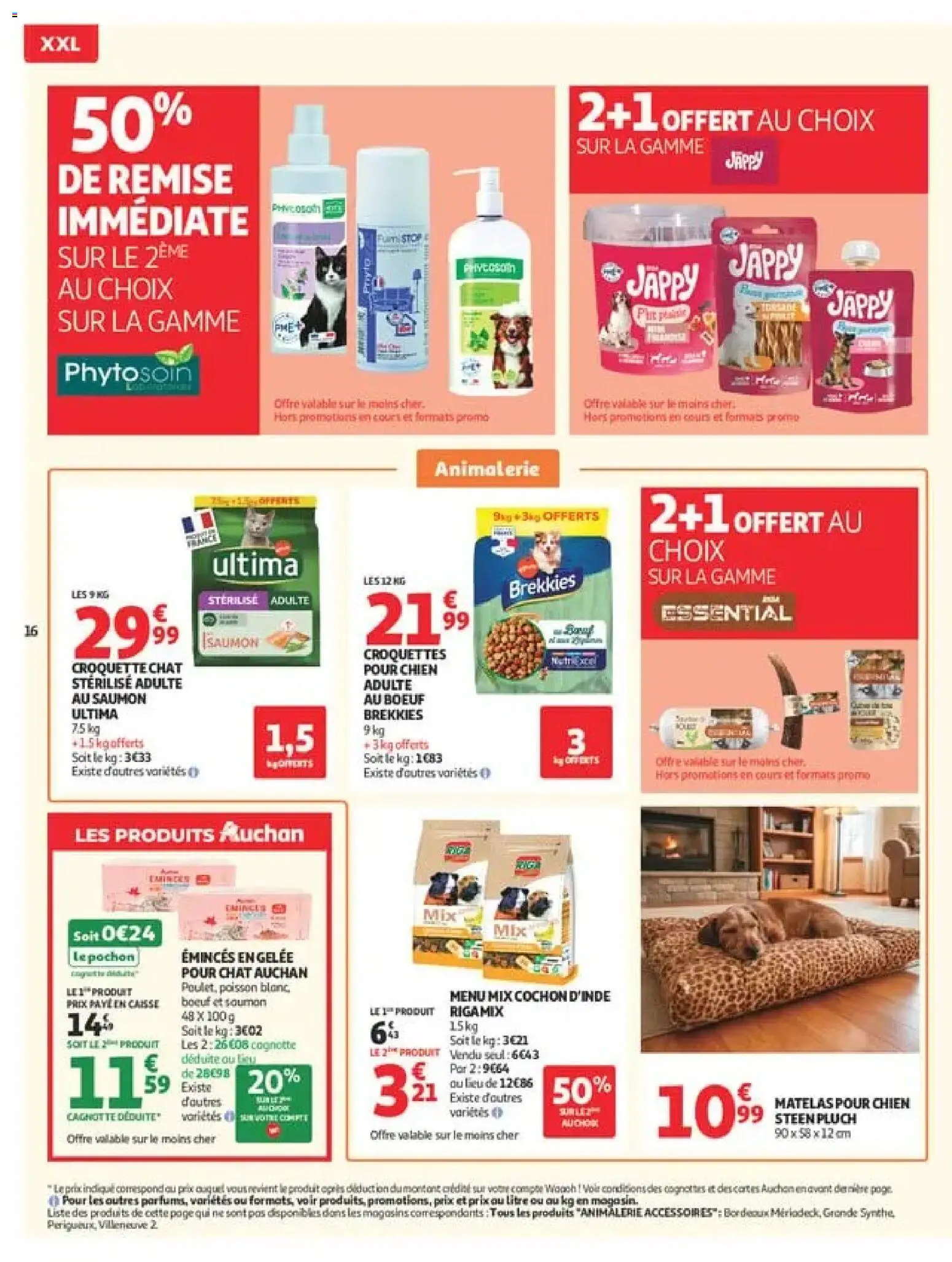{H1} | Page: 16 | Produits: Croquettes pour chien adulte, Croquettes pour chien, Matelas, Saumon