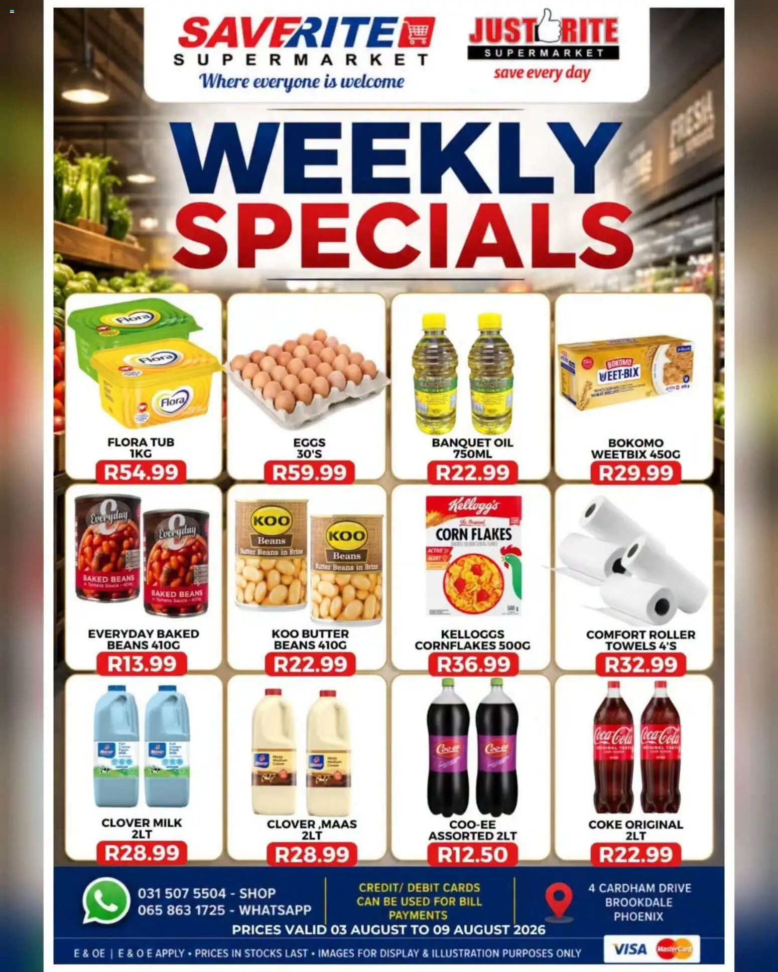 New Saverite catalogue – valid from 03/08/2026 | Page: 2 | Products: Coke, Butter, Oil, Flakes