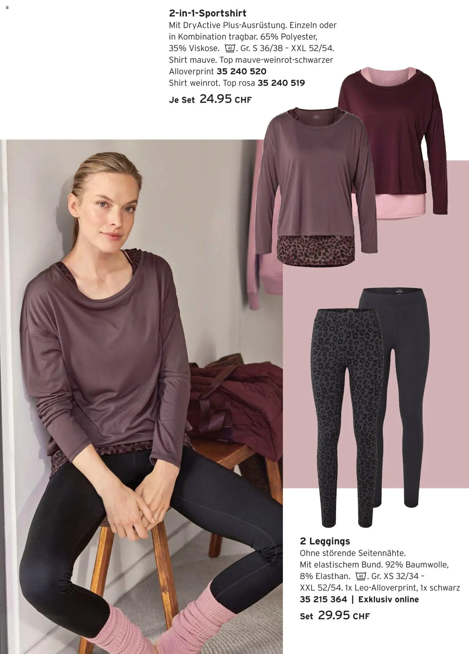 Tchibo aktionen Every day in flow – gültig ab 18.08.2026 | Seite: 16 | Produkte: Leggings, Shirt, Top