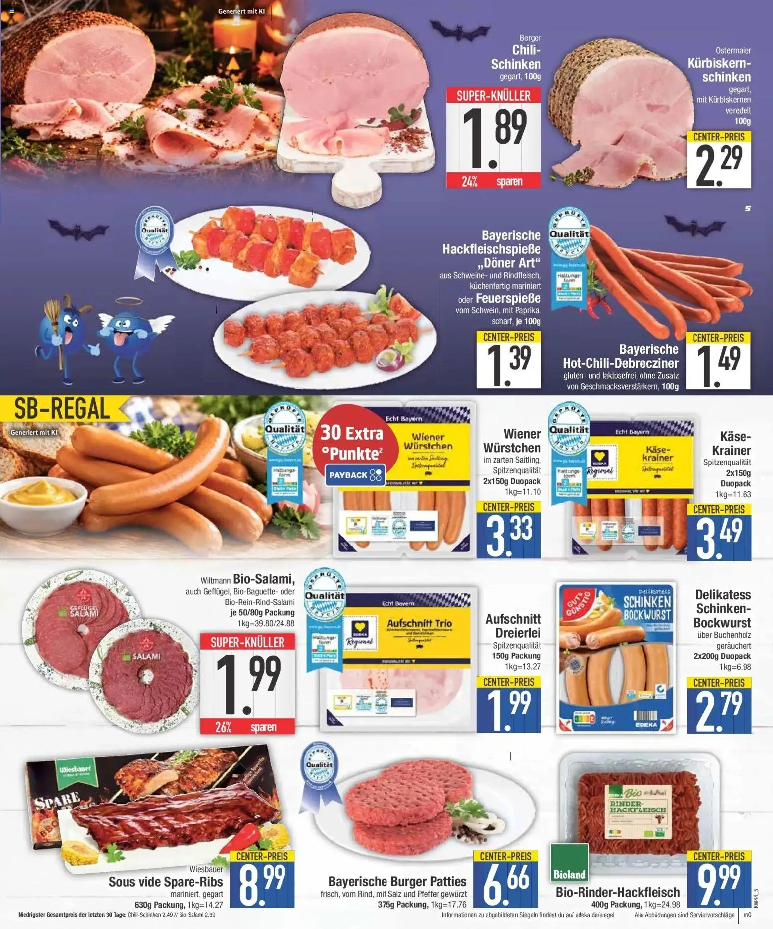 E center Prospekt Ottobrunn (ab 26.10.2026) zum Blättern | Seite: 5 | Produkte: Bockwurst, Käse, Salz, Schinken