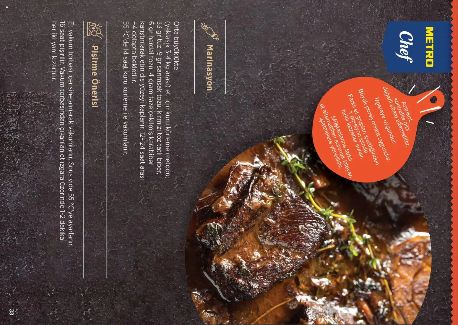 Metro Chef Steak Serisi - 14 Ekim 2026 tarihinden itibaren geçerlidir | Sayfa: 33 | Ürünler: Hardal, Et, Sarımsak, Saat