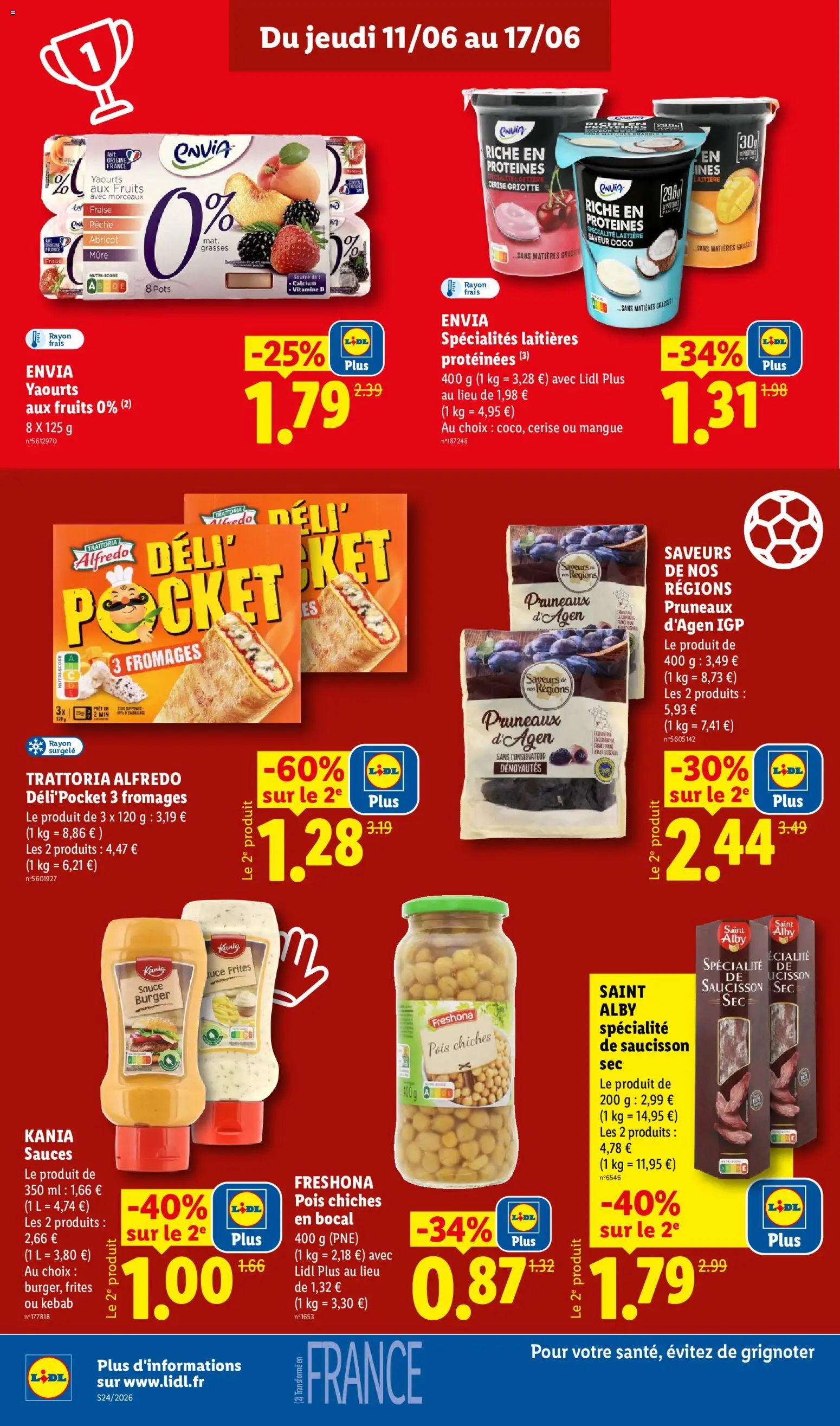 {H1} | Page: 10 | Produits: Saucisson sec, Fraise, Mangue, Lait