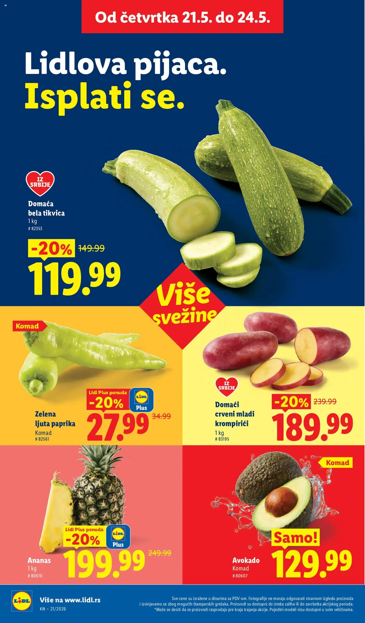 Lidl katalog - važi od 21.05.2026 | Strana: 16 | Proizvode: Ananas, Paprika, Avokado, Tikvica