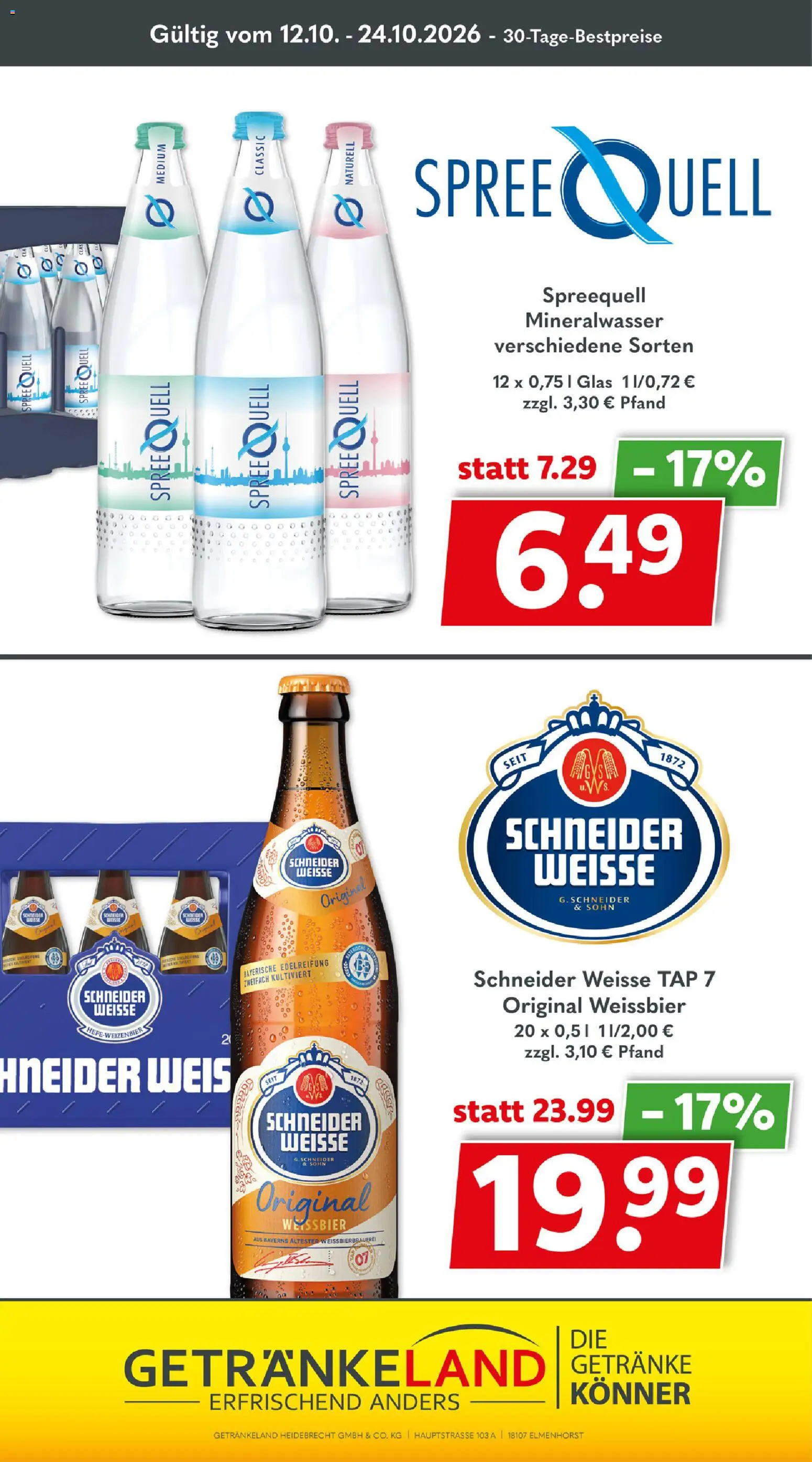 Getränkeland Prospekt – gültig ab 12.10.2026 | Seite: 7 | Produkte: Weißbier, Mineralwasser