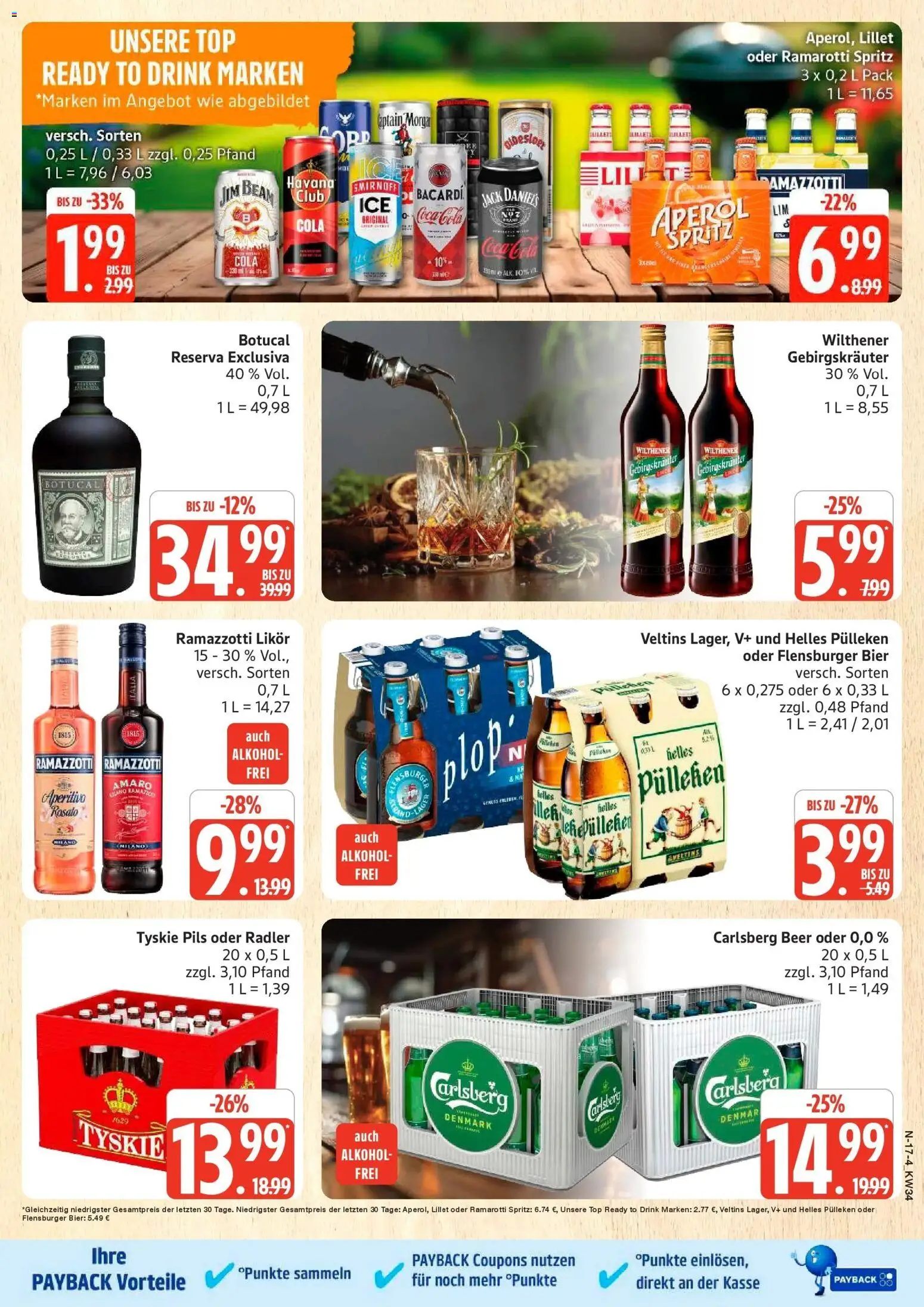 Edeka Prospekt Rostock (ab 17.08.2026) » Angebote Online | Seite: 17 | Produkte: Cola, Wilthener gebirgskrauter, Likör, Radler