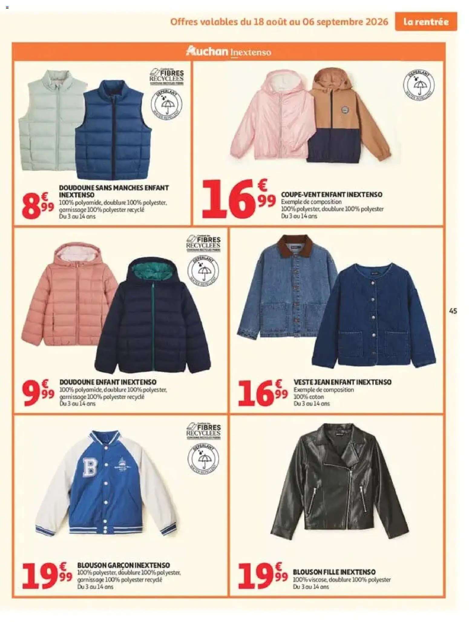 {H1} | Page: 45 | Produits: Doudoune enfant, Veste, Blouson, Doudoune