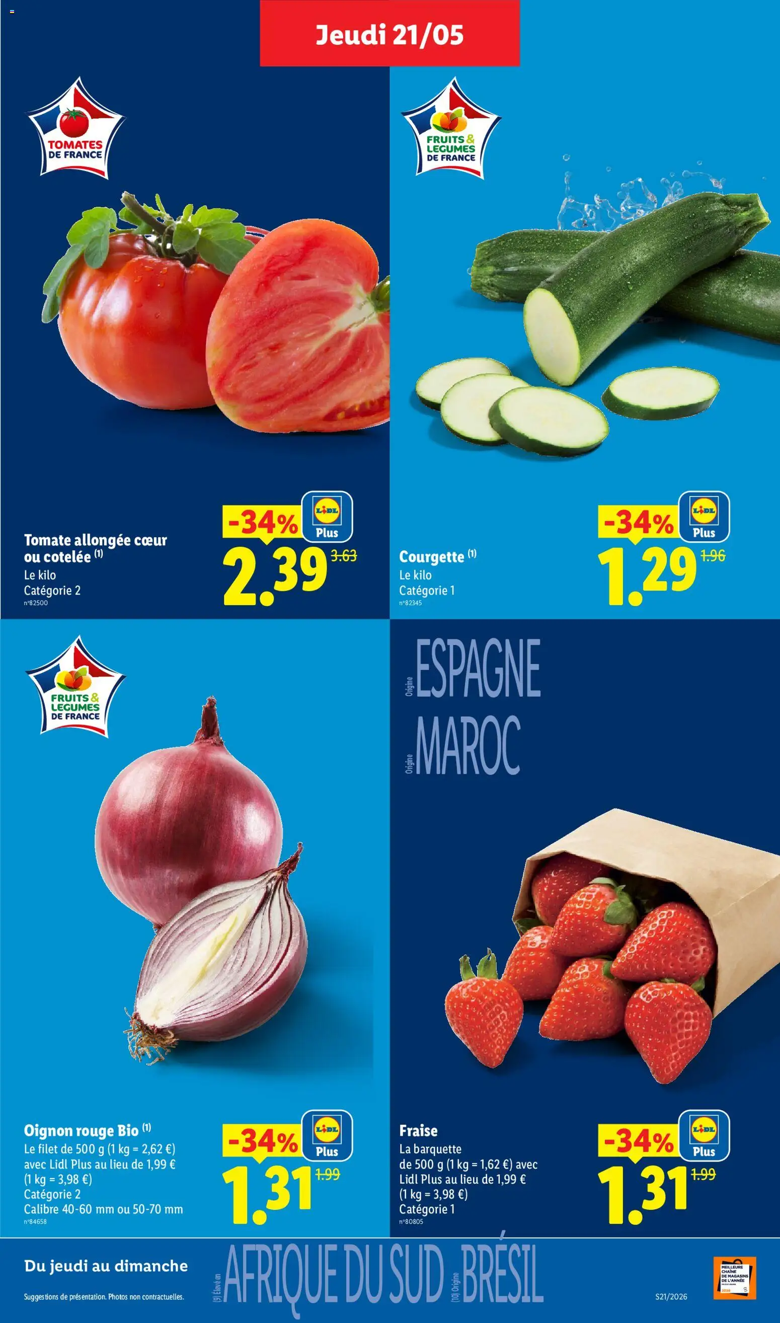 {H1} | Page: 3 | Produits: Fraise, Courgette, Oignon, Tomates