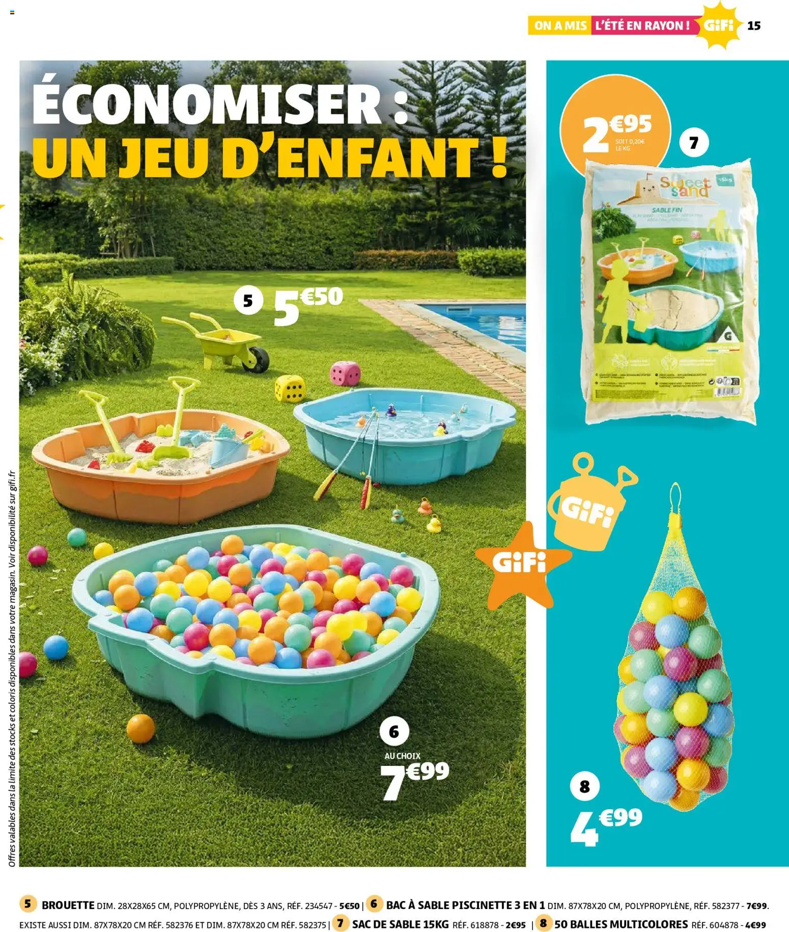 {H1} | Page: 15 | Produits: Sac, Brouette, Bac à sable