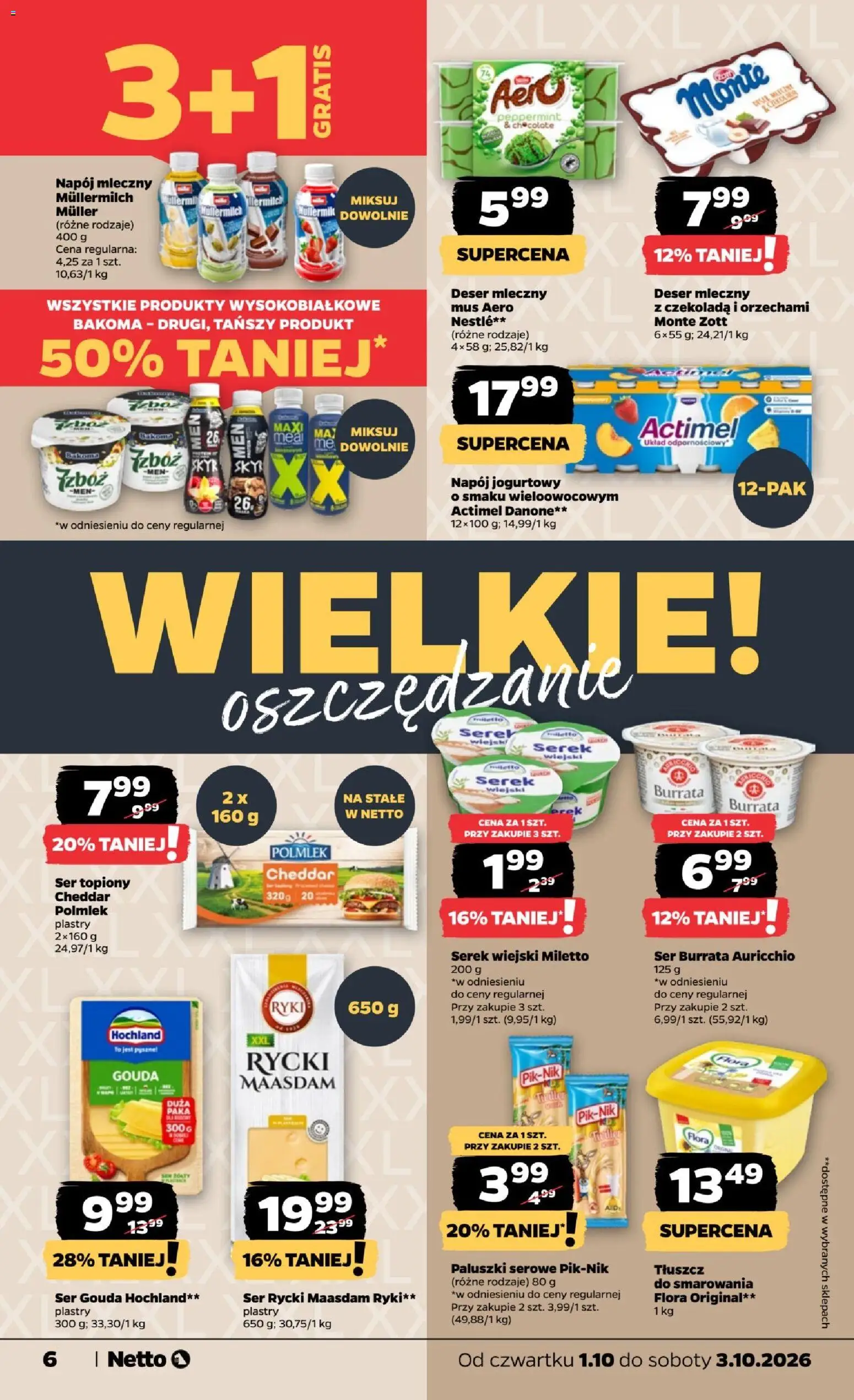 Netto gazetka od czwartku od 01.10.2026 | Strona: 6 | Produkty: Serek wiejski, Paluszki, Ser, Skyr