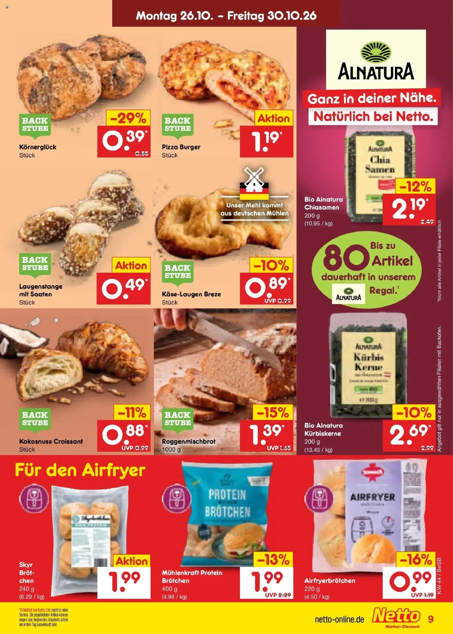 Netto Marken-Discount Prospekt Berlin-Prenzlauer Berg – gültig ab 26.10.2026 | Seite: 11 | Produkte: Burger, Skyr, Kürbis, Brot