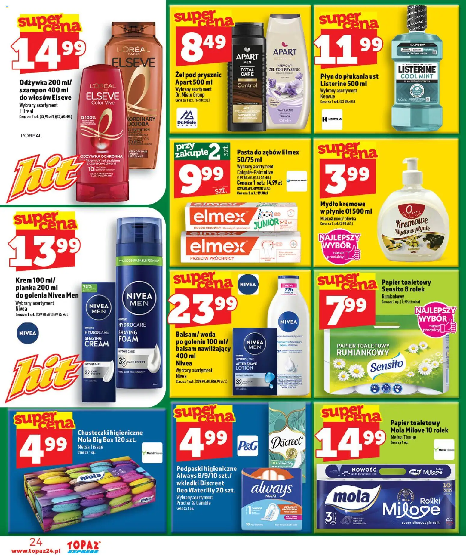 Topaz gazetka - Express od 17.09.2026 | Strona: 24 | Produkty: Prysznic, Szampon, Pasta do zębów, Lotion