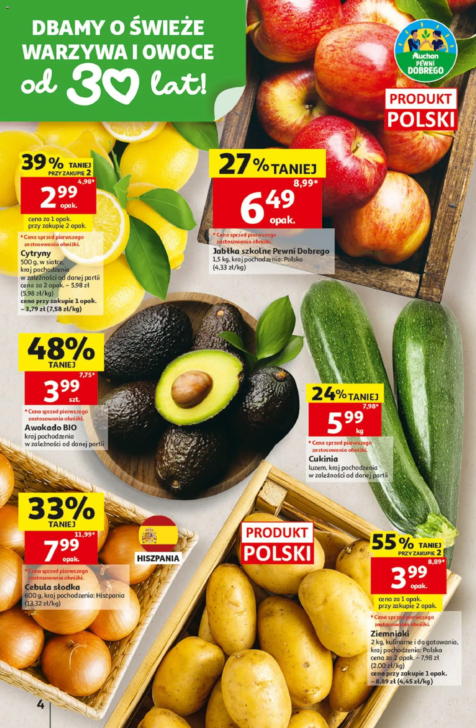 Auchan gazetka - Hipermarket od 29.10.2026 | Strona: 4 | Produkty: Cytryny, Jabłka, Warzywa, Owoce