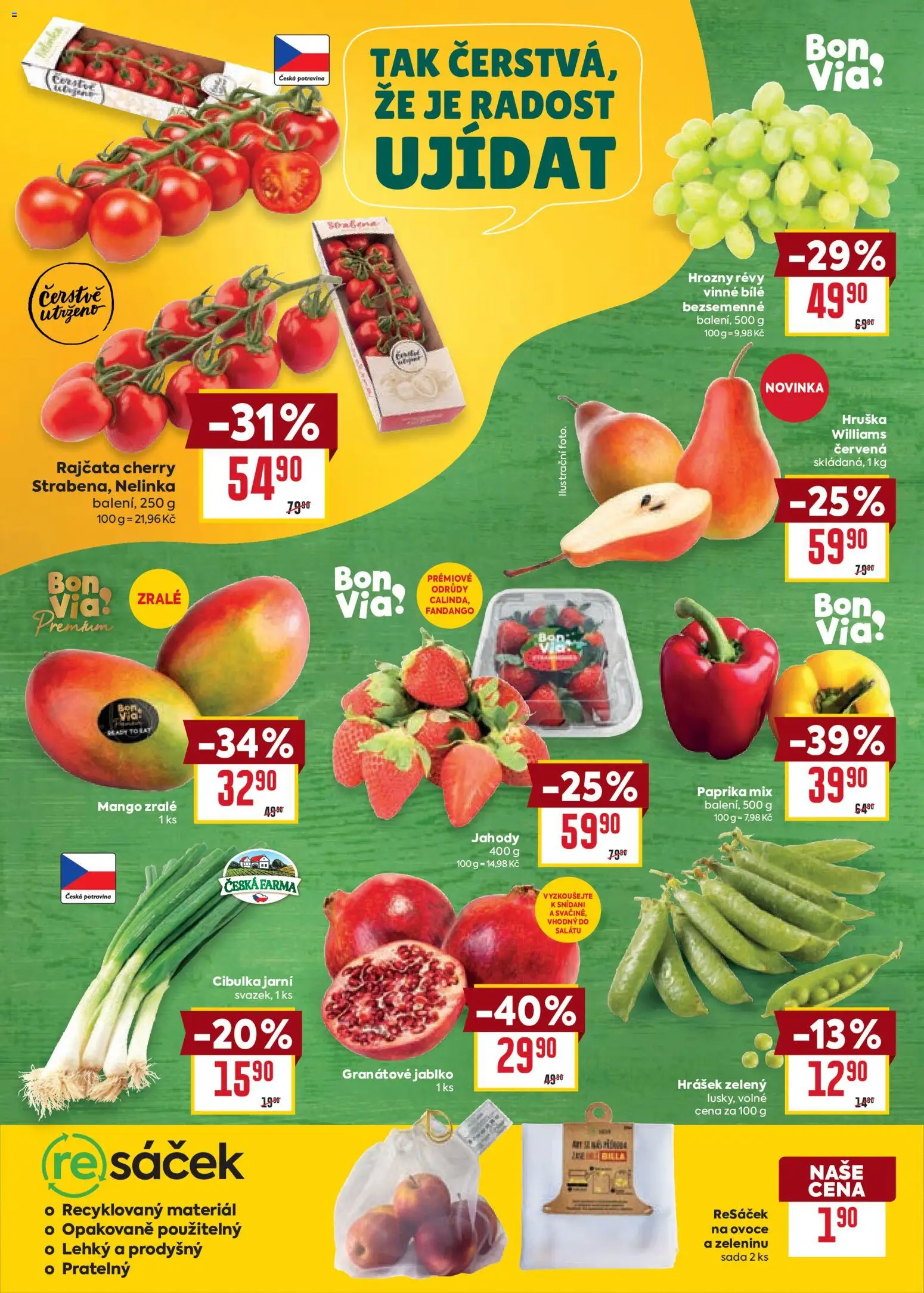 Billa Velký leták od 13.05.2026 | Strana: 4 | Produkty: Ovoce, Mango, Paprika, Hrášek