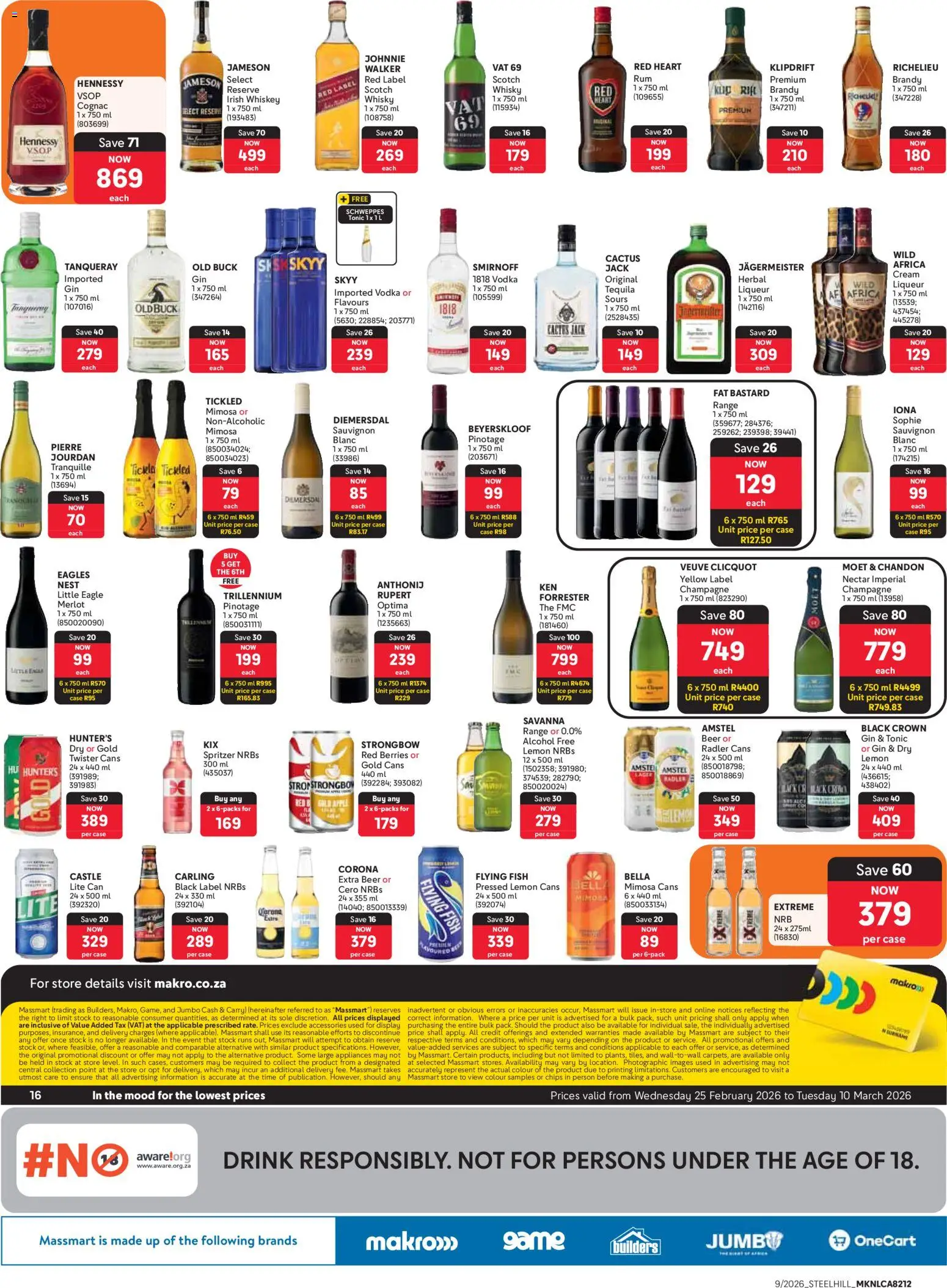 New Makro catalogue – valid from 25.02.2026 | Page: 16 | Products: Tonic, Beer, Stock, Lemon