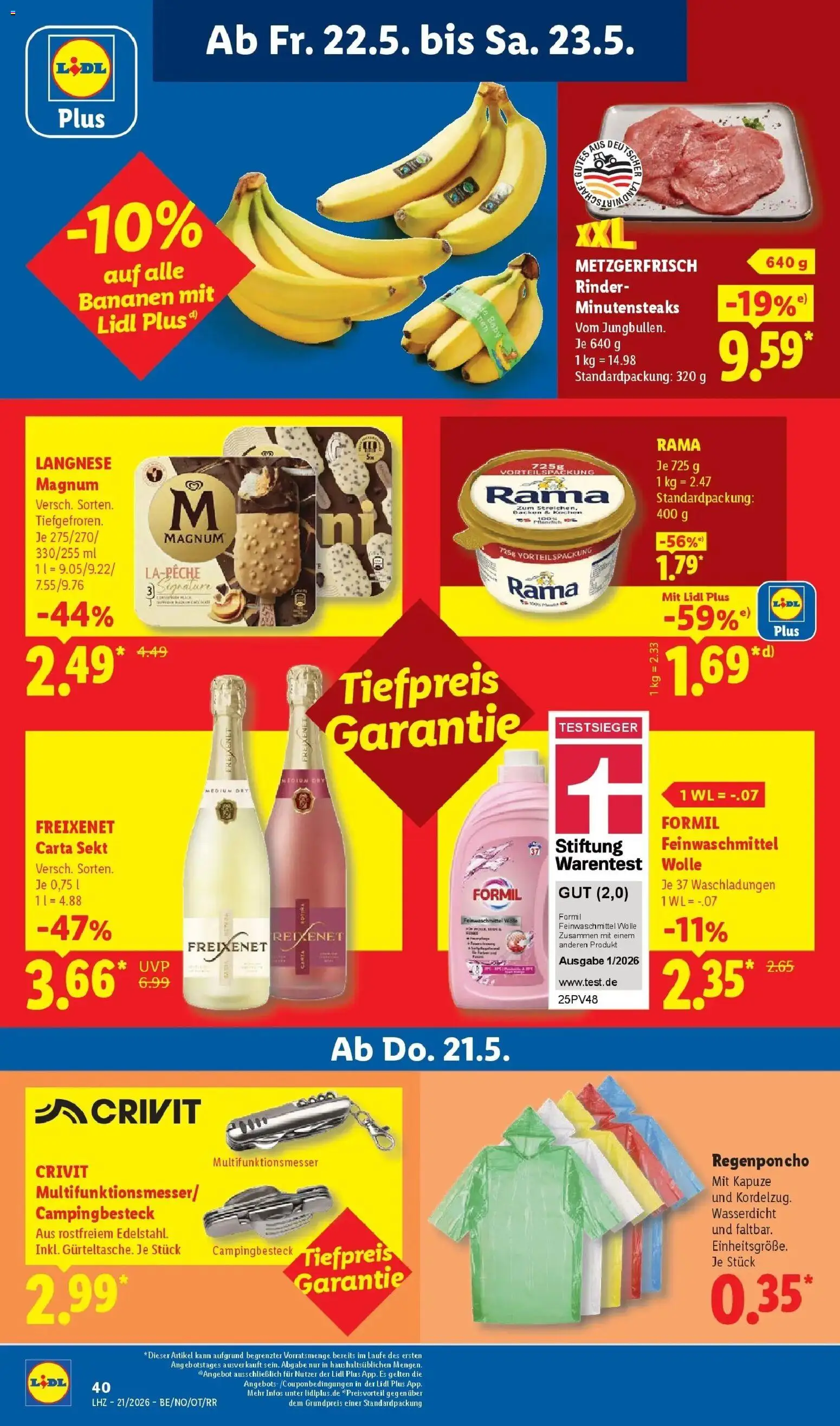 Lidl Prospekt Zülpich – gültig ab 17.05.2026 | Seite: 68 | Produkte: Langnese, Rama, Bananen, Kuchen