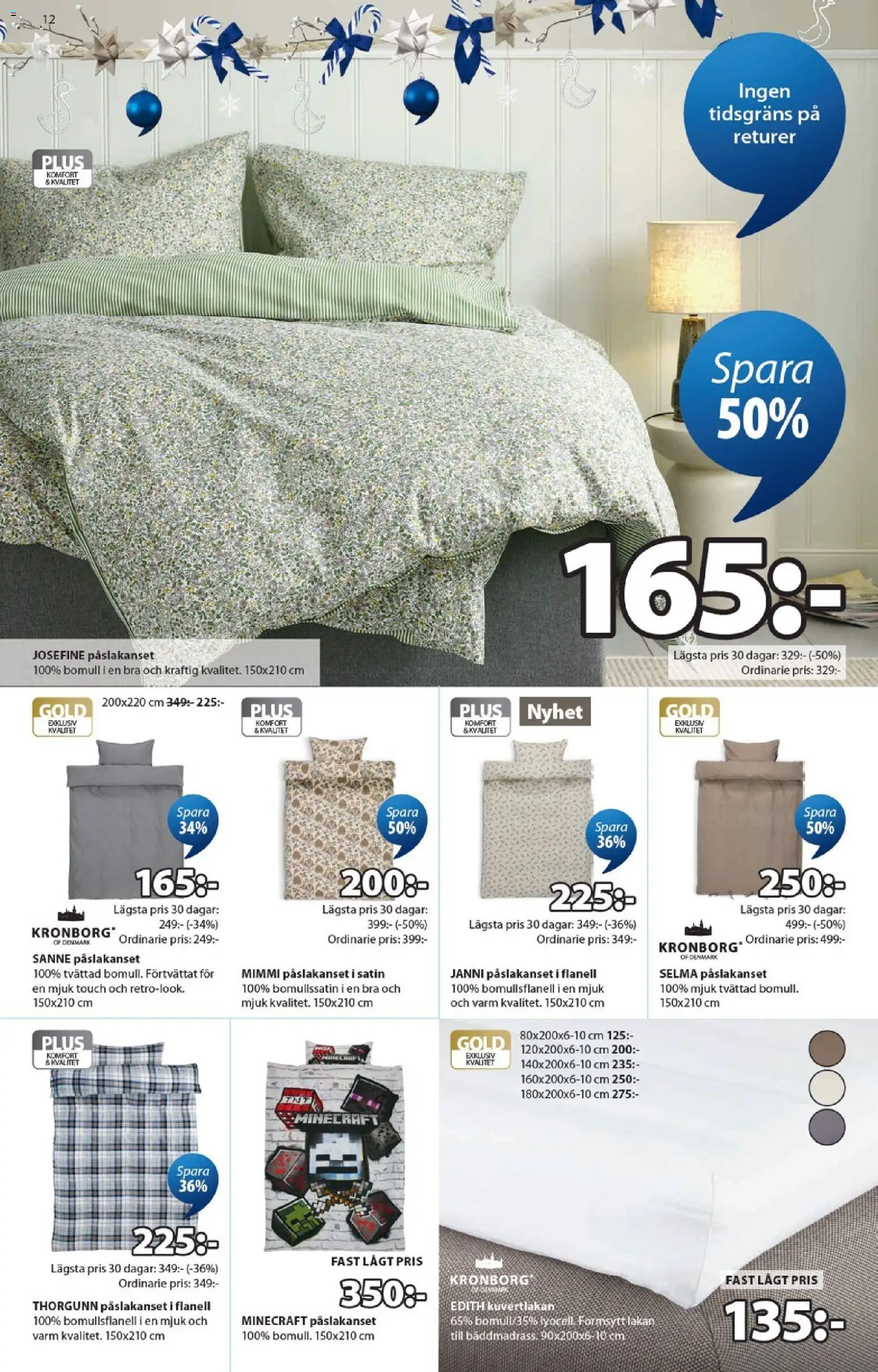 JYSK reklamblad aktuell från 19/10/2026 | Sida: 12 | Produkter: Lakan, Påslakanset, Bomull