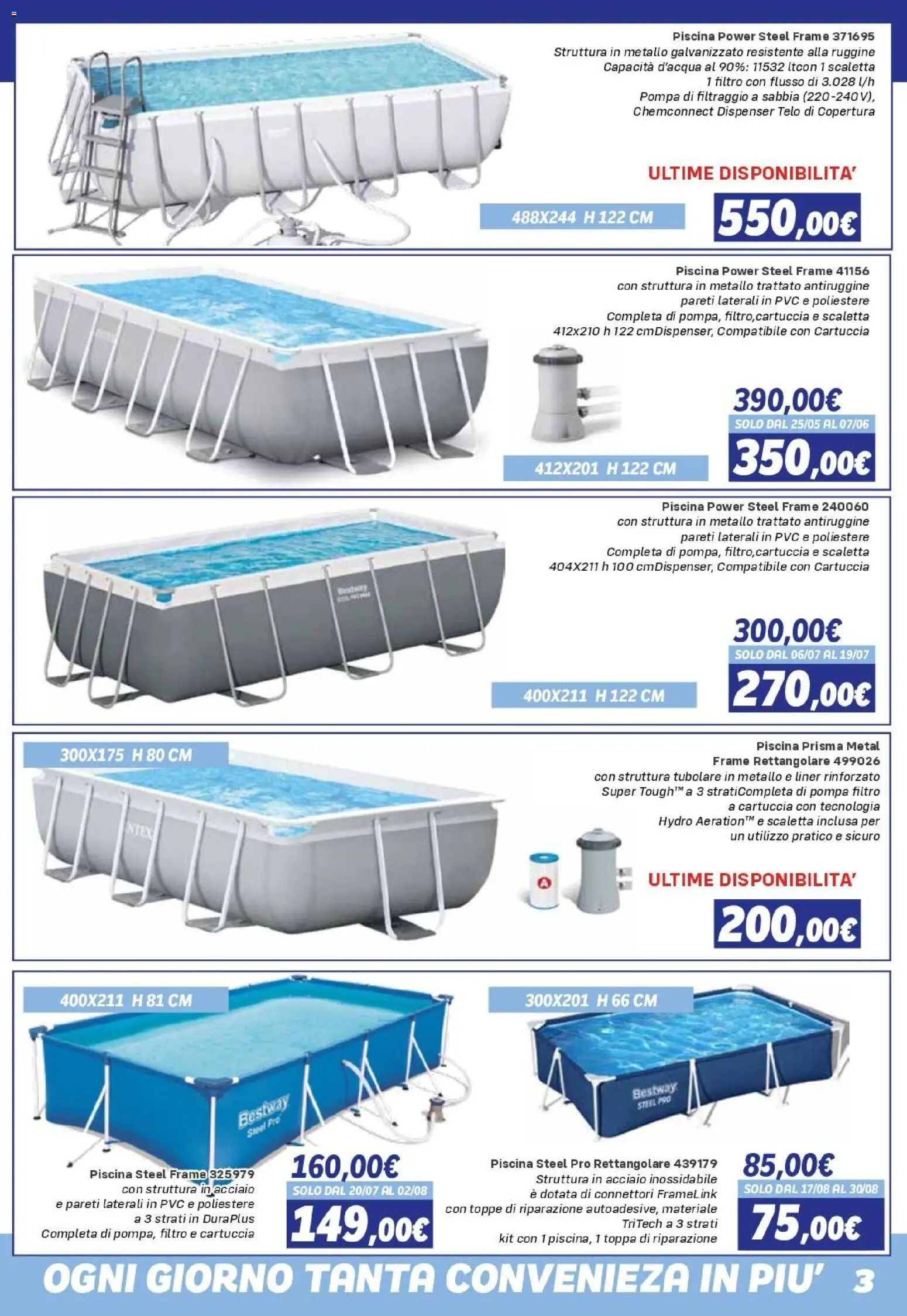 Volantino Orizzonte del 08/05/2026 | Pagina: 3 | Prodotti: Scaletta, Toppa, Piscina