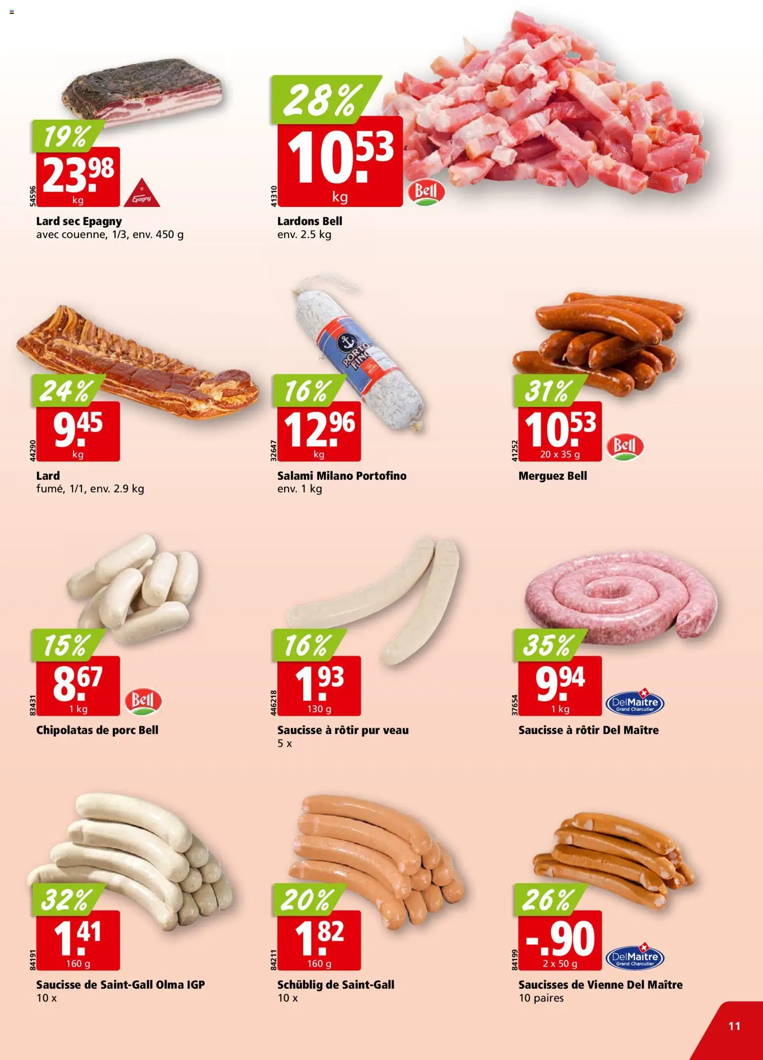 Aligro aktionen Chavannes, Matran, Genève, Sion – gültig ab 28.09.2026 | Seite: 11 | Produkte: Salami